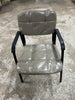 1-Piece Office Guest Reception Chairs Leather Waiting Room Executive Office Chair Ergonomic Upholstered Armchair with Metal Frame, Leather Seat, Gray