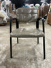 1-Piece Office Guest Reception Chairs Leather Waiting Room Executive Office Chair Ergonomic Upholstered Armchair with Metal Frame, Leather Seat, Gray