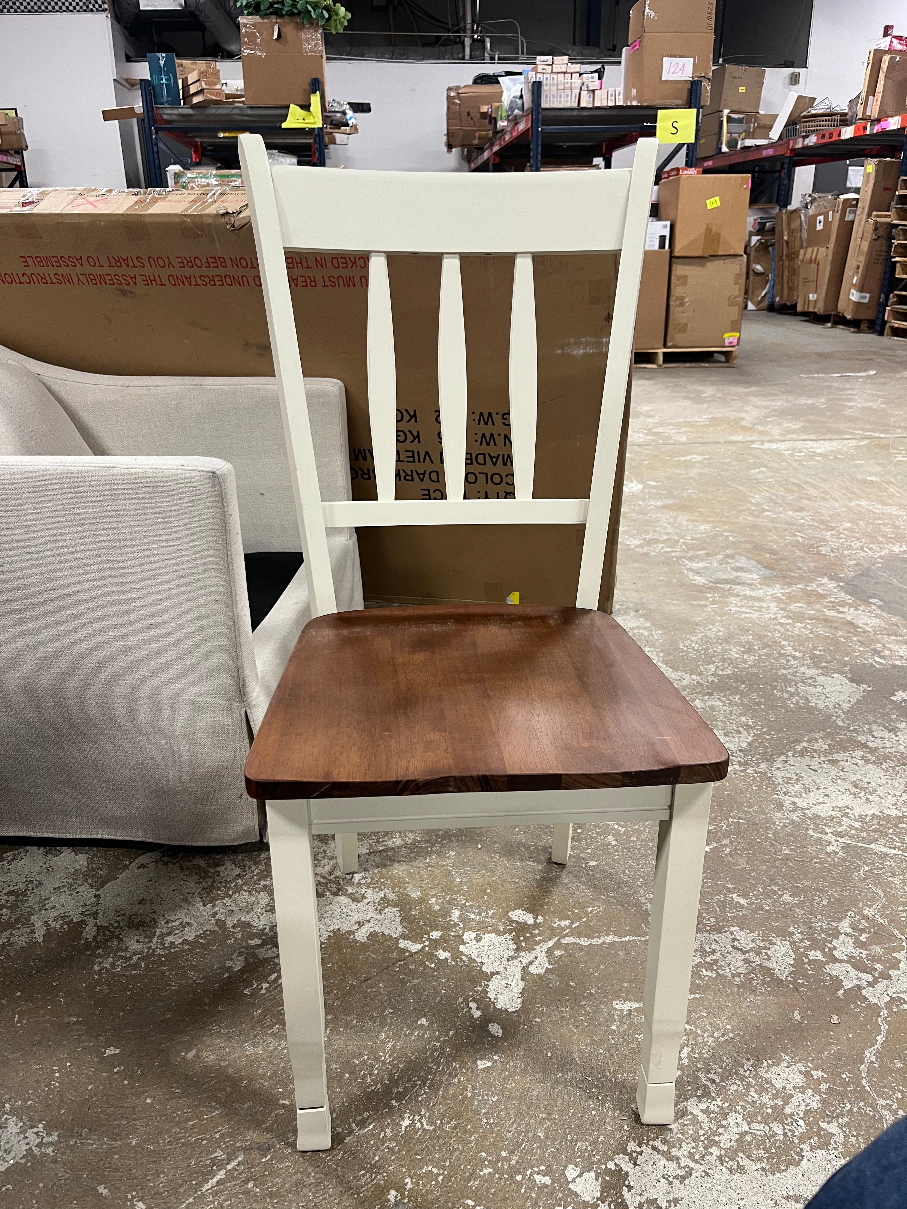 Cottage White/Brown Romford Ladder Back Side Chair 1-Piece