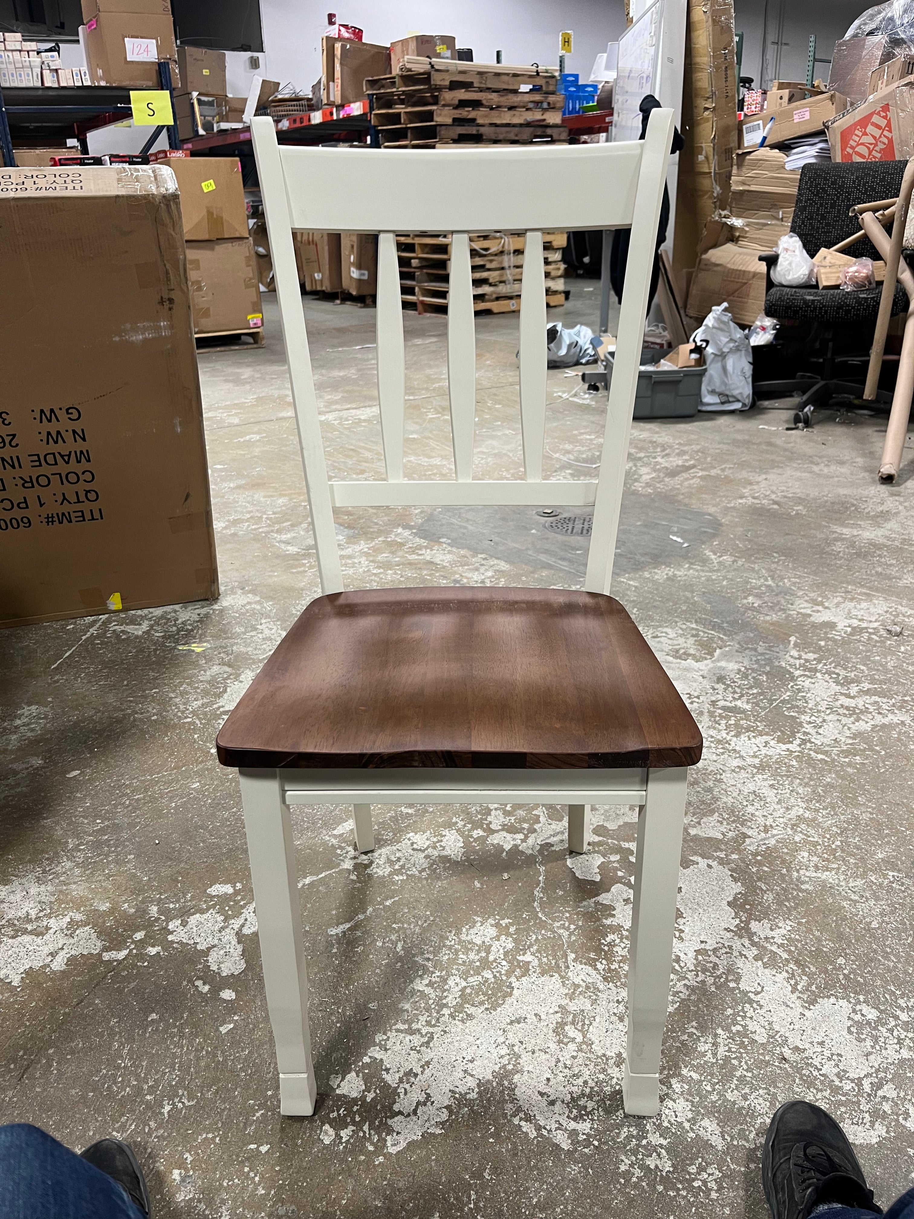 Cottage White/Brown Romford Ladder Back Side Chair 1-Piece