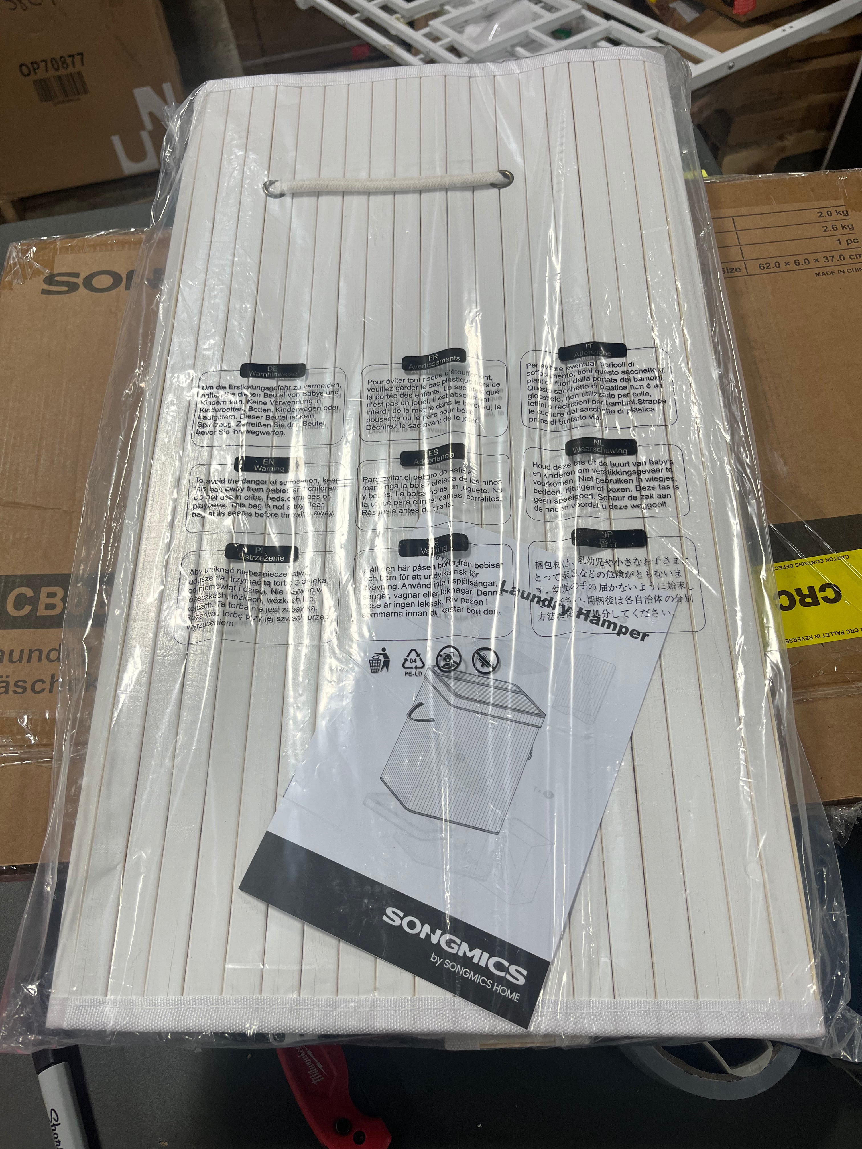 3-Section Laundry Hamper with Lid
