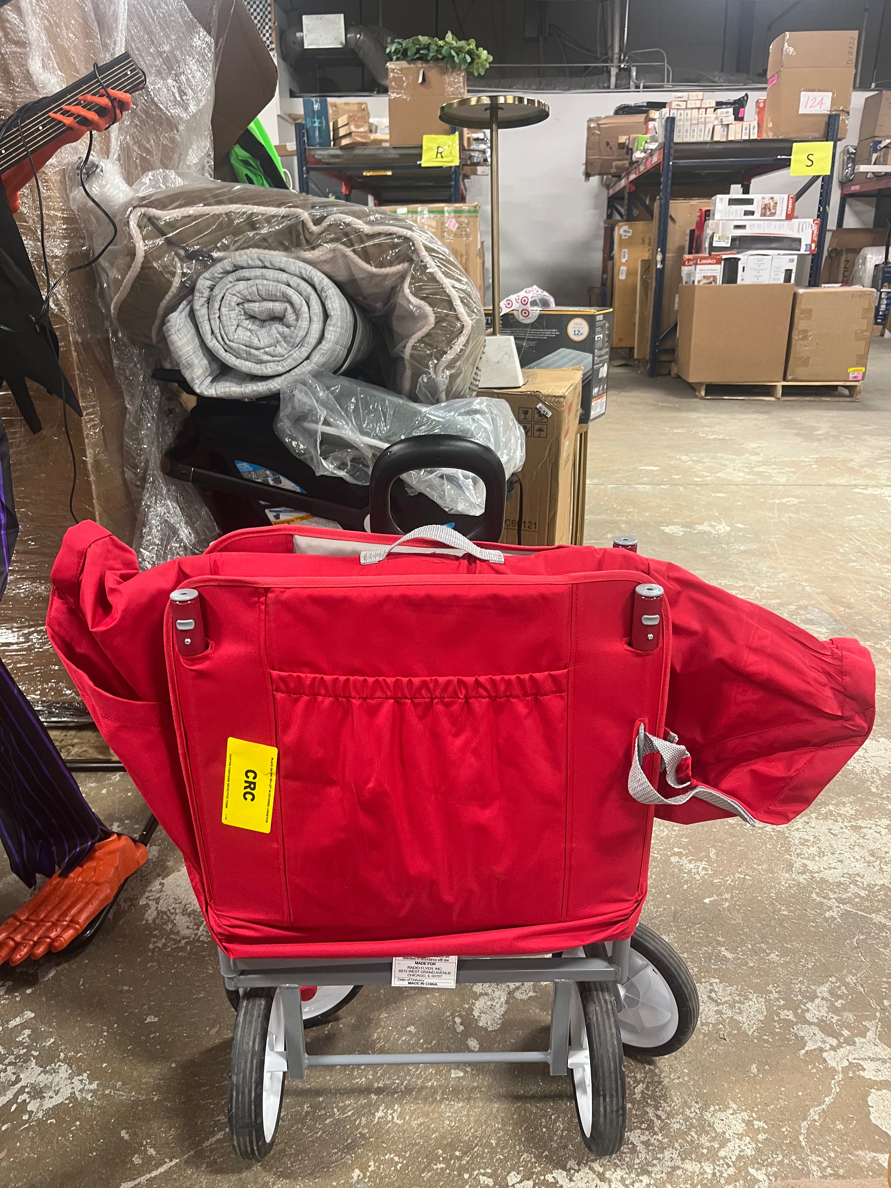 3 in 1 EZ Fold Wagon with Canopy - Red