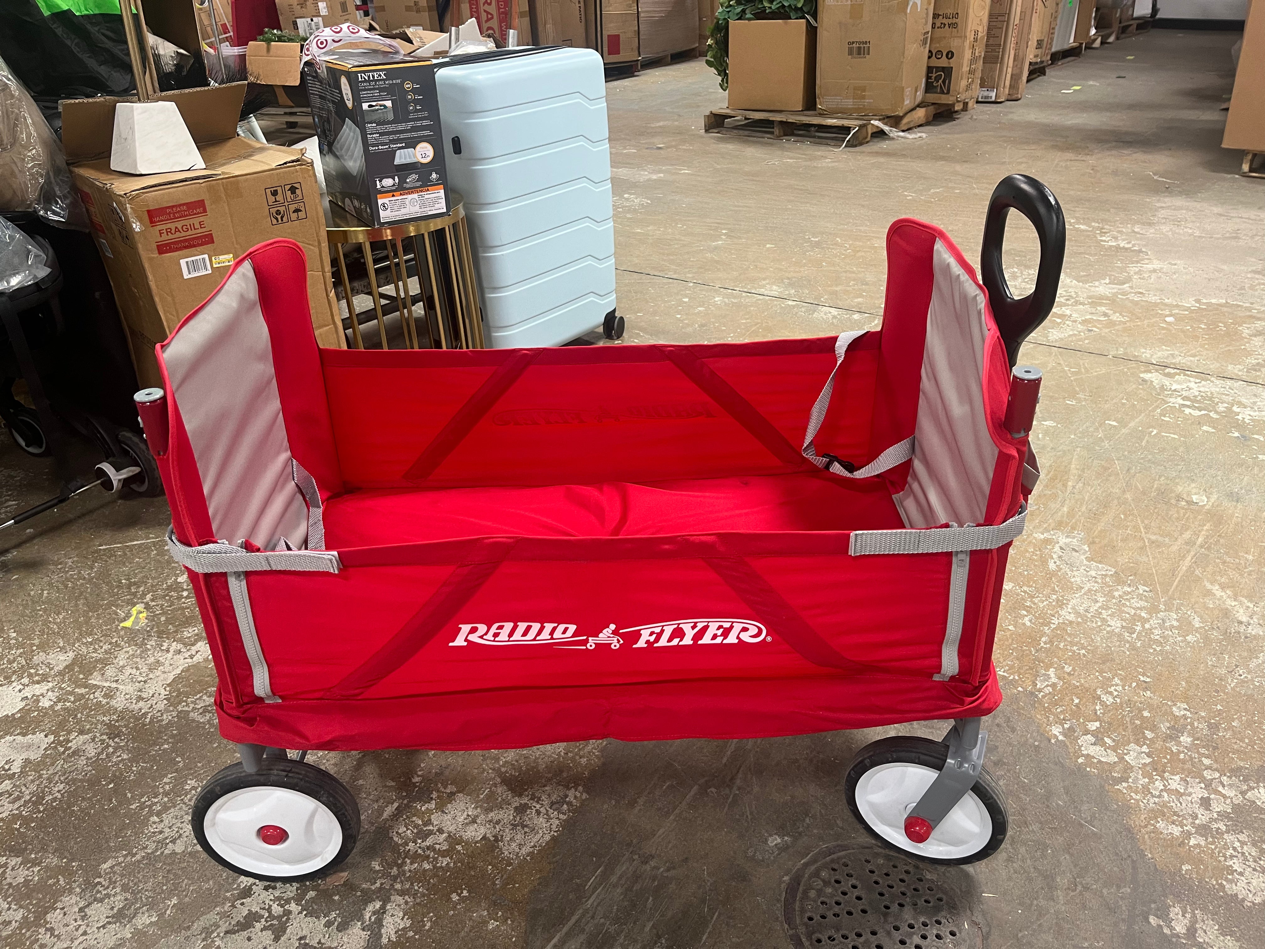 3 in 1 EZ Fold Wagon with Canopy - Red