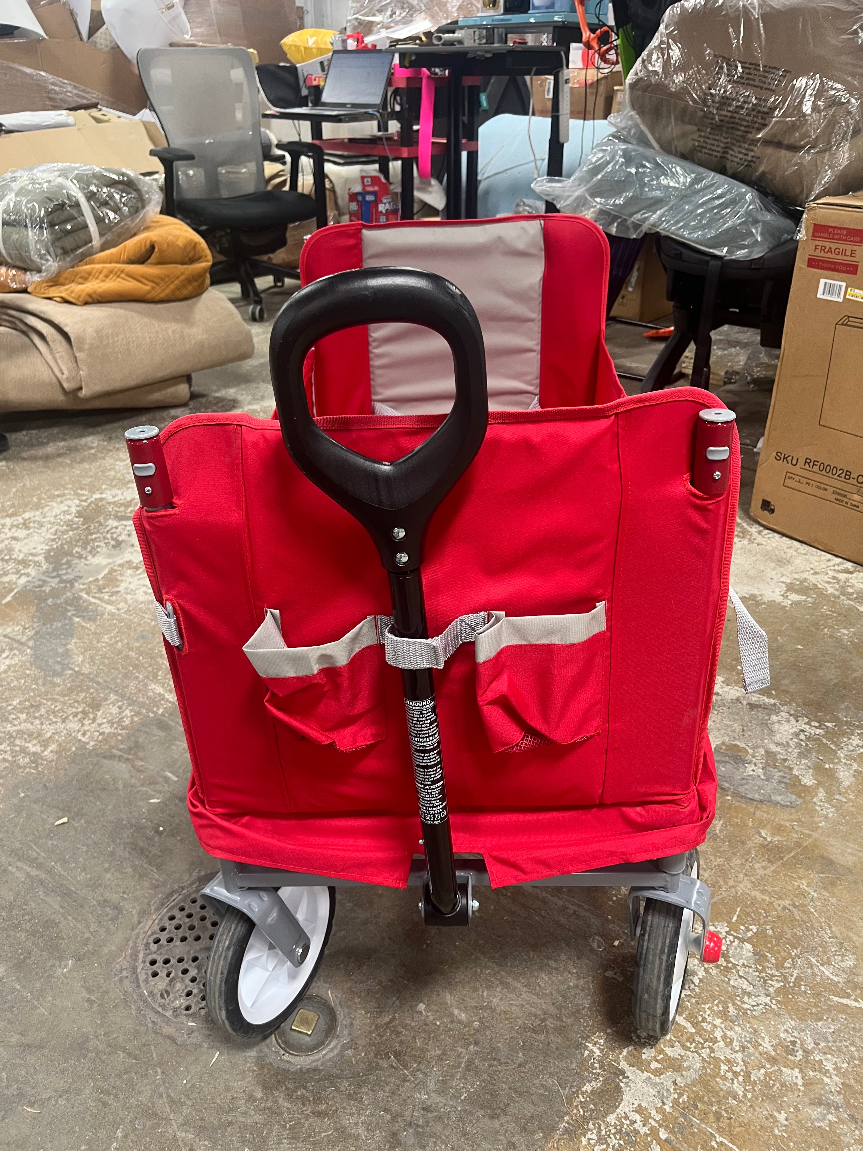 3 in 1 EZ Fold Wagon with Canopy - Red