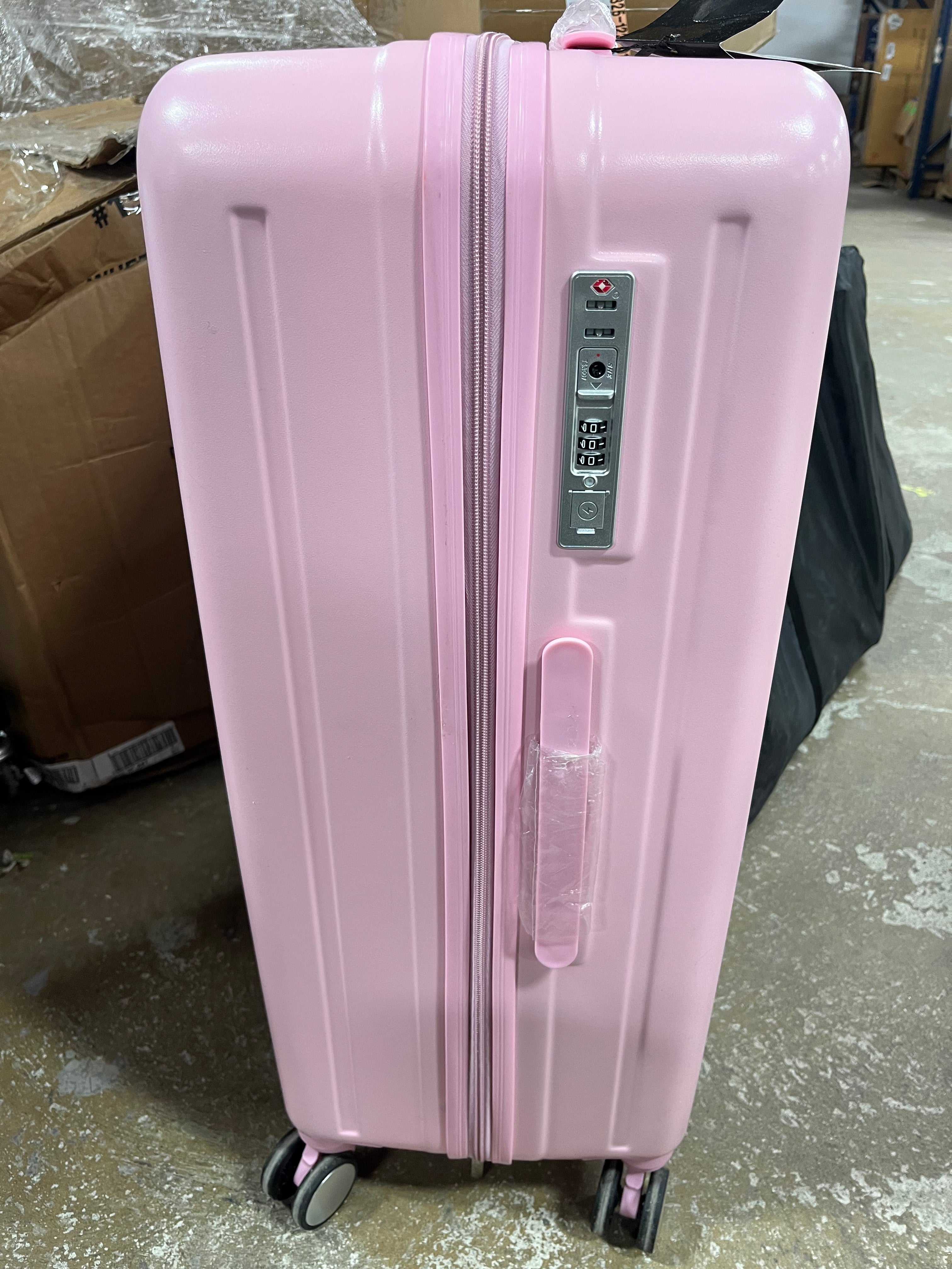 ABS Hard Shell Luggage Sets, Front Opening Suitcase with USB Port, Cup Holder and Spinner Wheels 4W