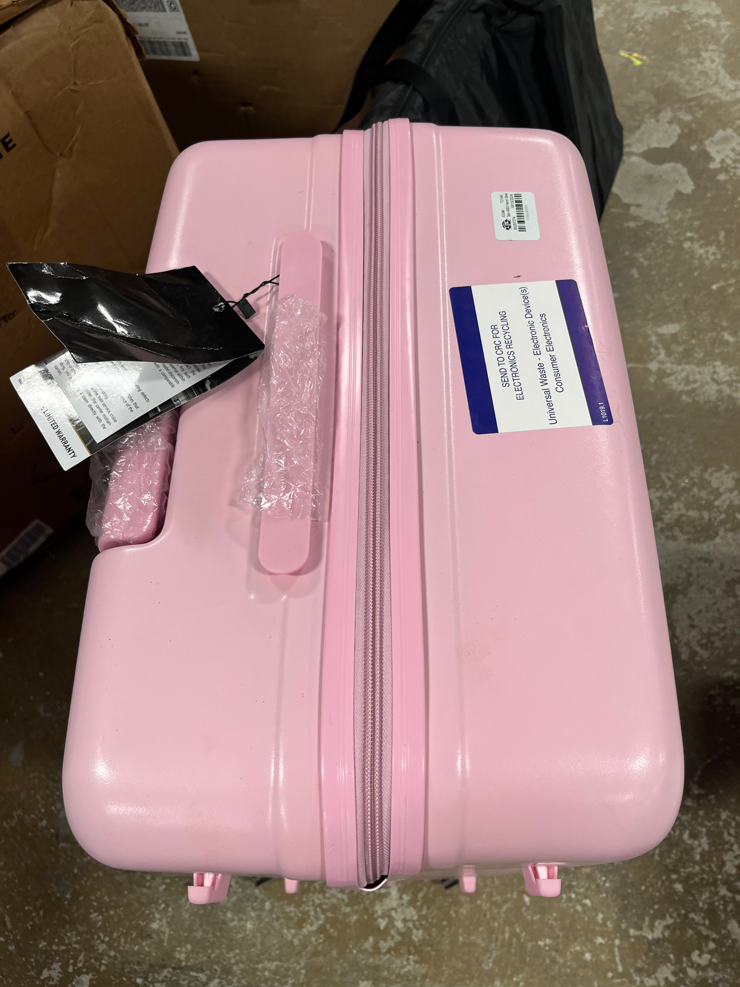 ABS Hard Shell Luggage Sets, Front Opening Suitcase with USB Port, Cup Holder and Spinner Wheels 4W