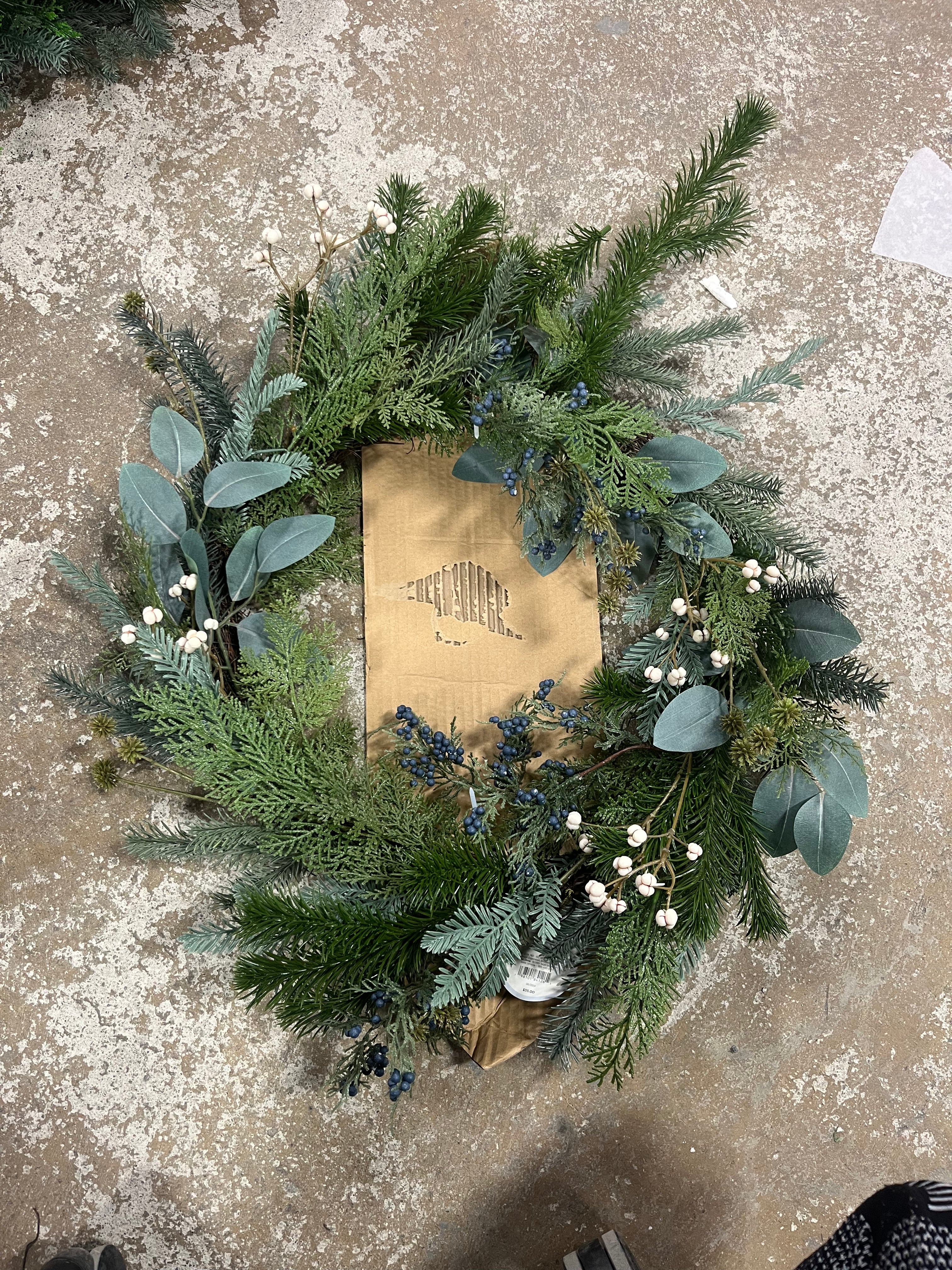 Mixed Green Holiday Artificial Wreath