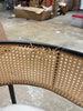 Boucle Upholstered Barrel ArmChair with Rattan Back