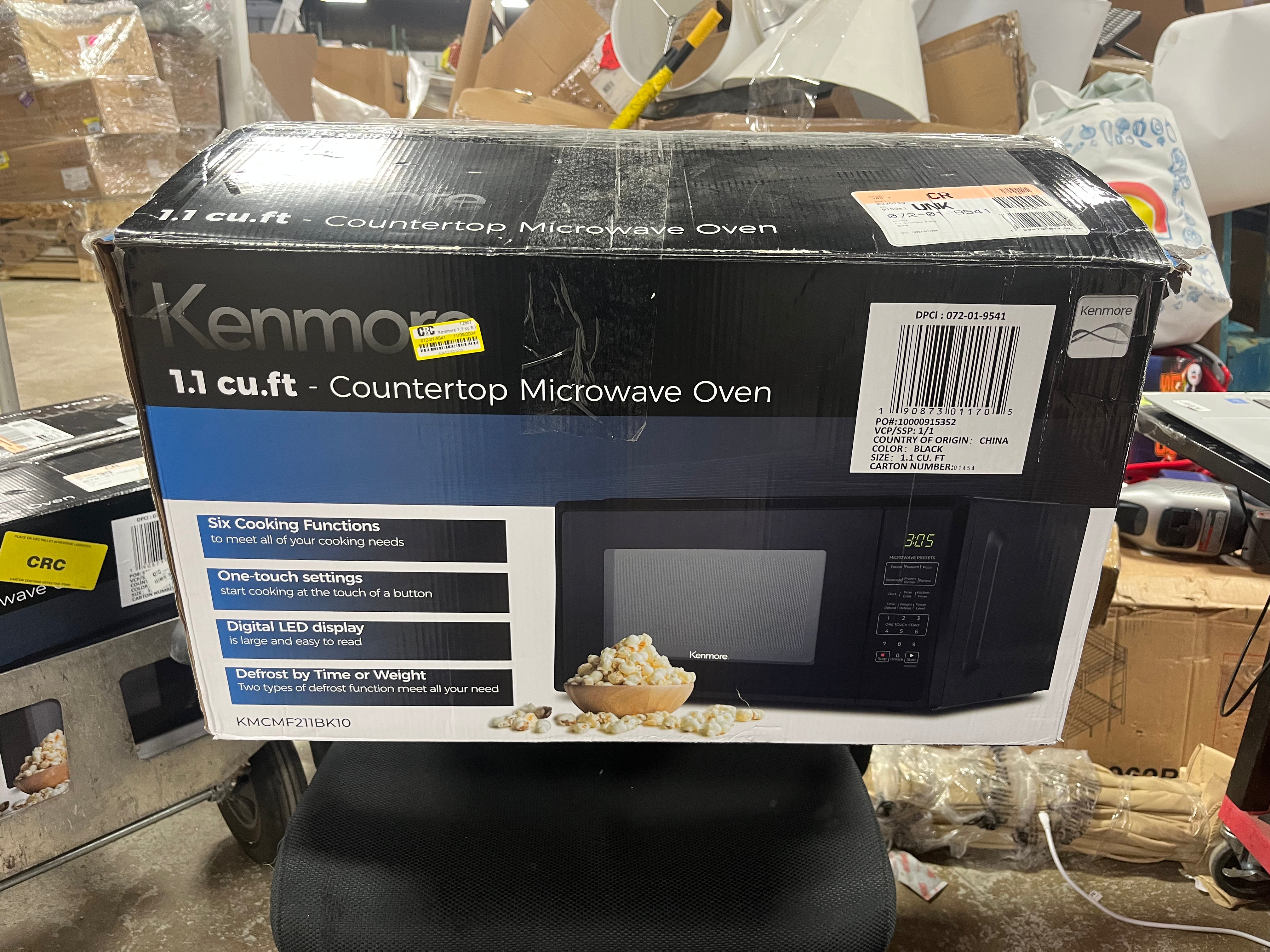 Microwave - Black: Countertop Oven, 1000W, Child Lock, 6 Programs