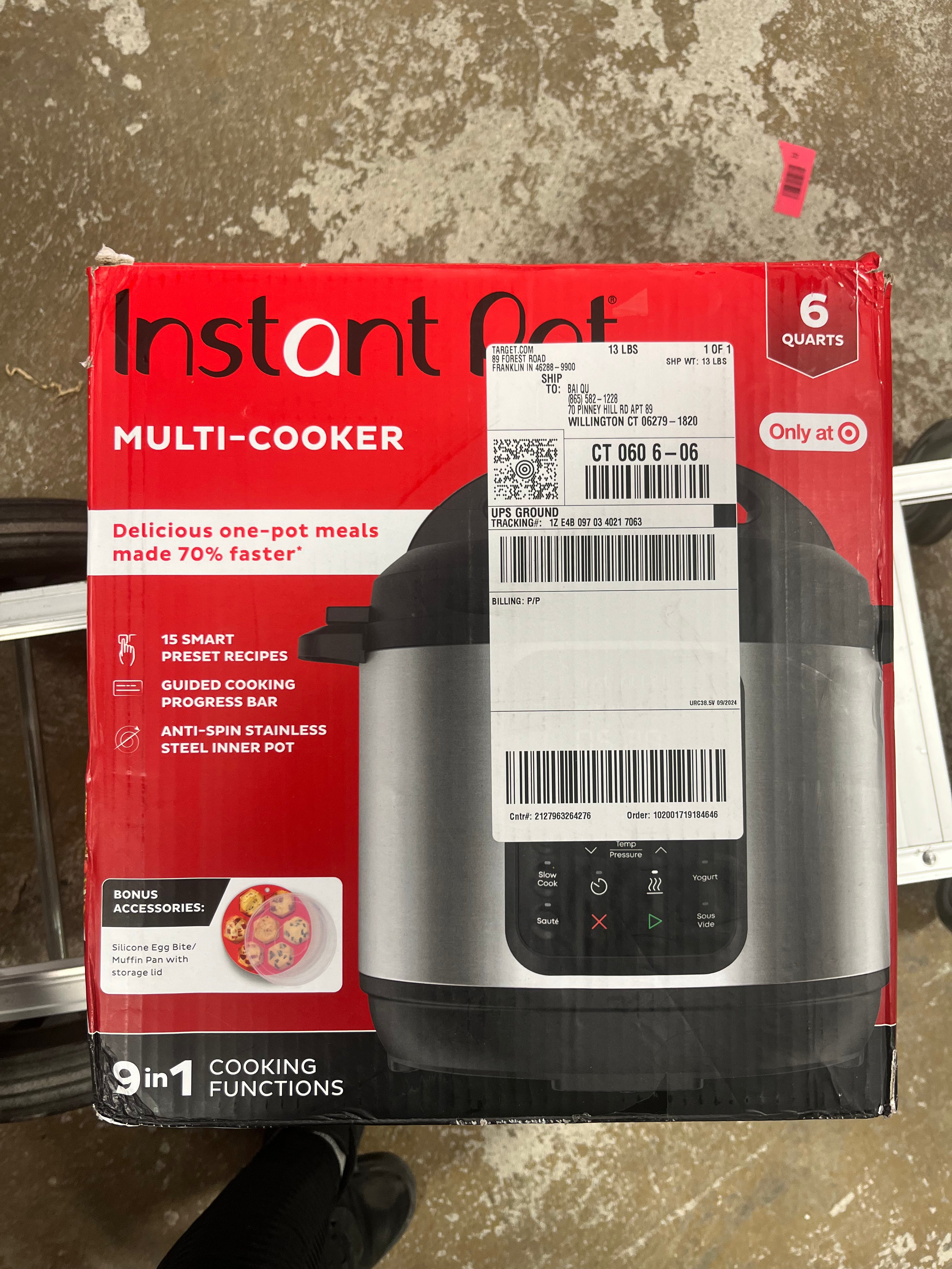 9-in-1 Pressure Cooker Bundle: Stainless Steel, Rice & Multi Cooker, Locking Lid, Black