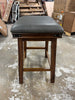 Dining Bar Stool 1-Piece Counter Height Padded Seat Wood Frame Kitchen Brown