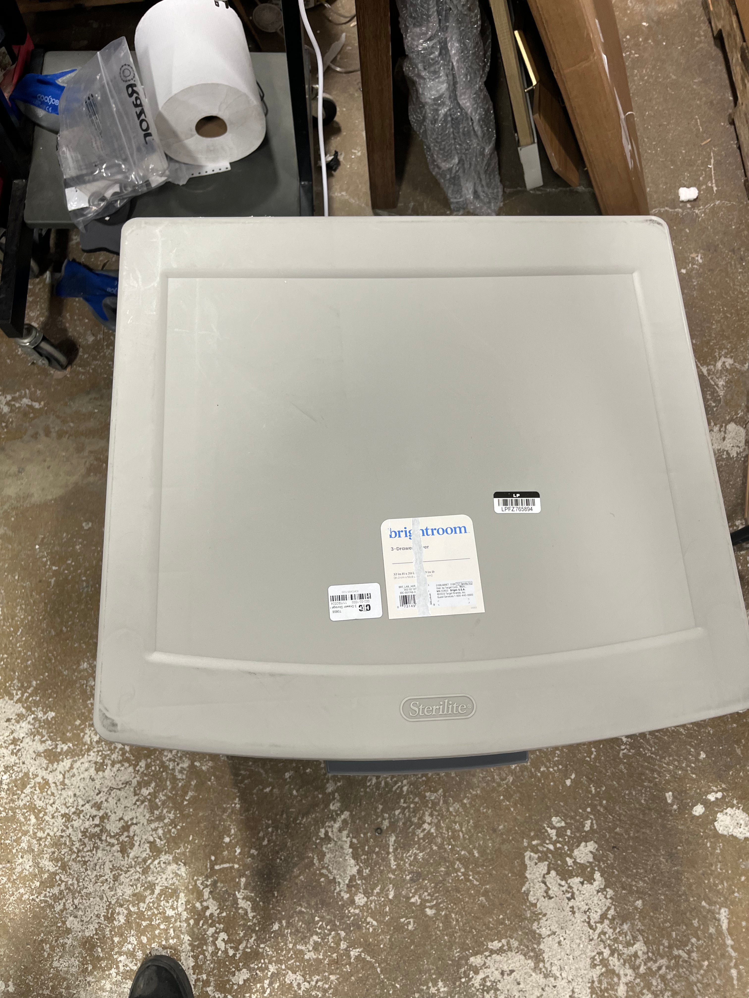 3 Drawer Storage Cabinet Gray