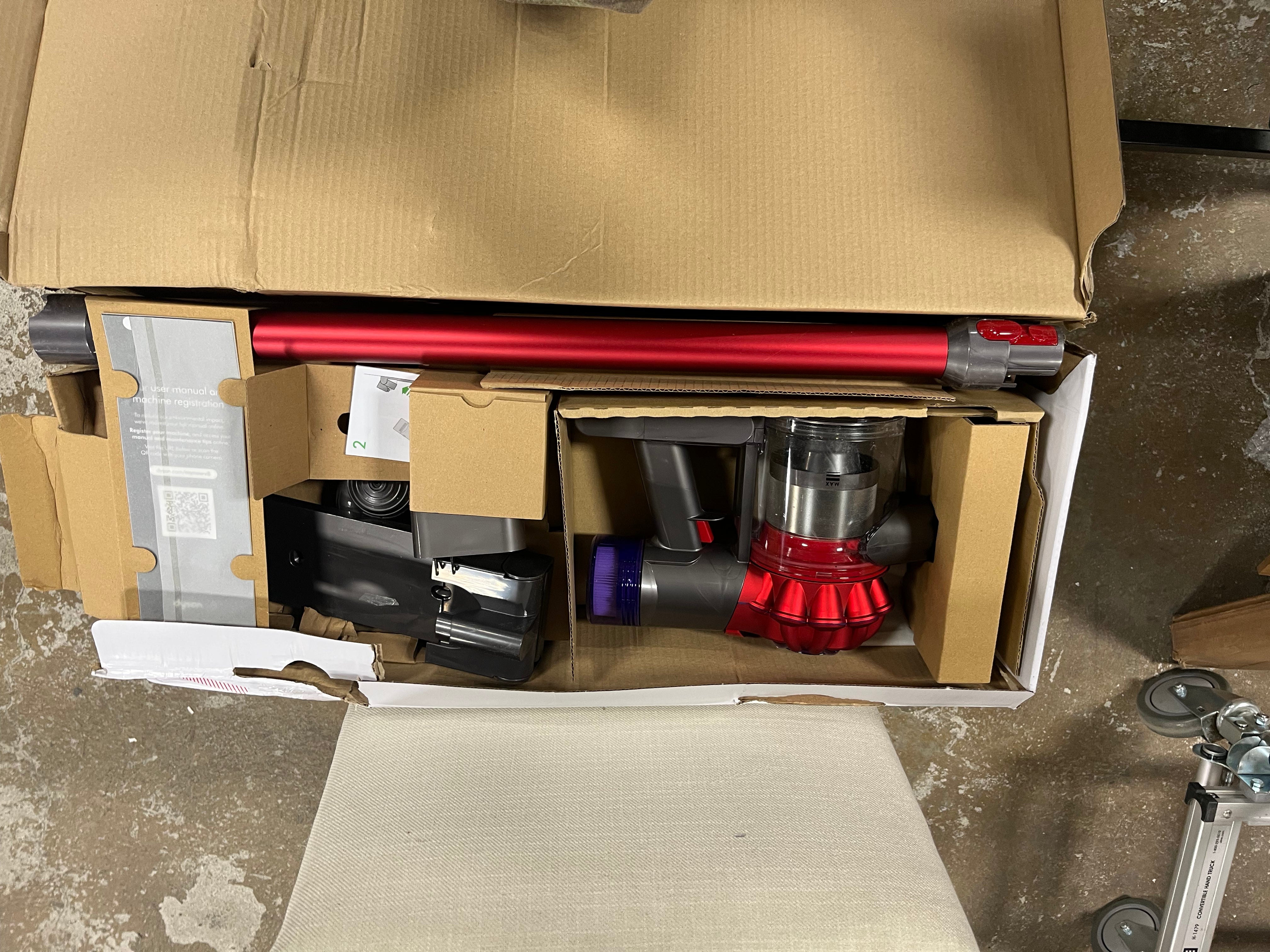 Dyson Vacuum: Multi-Surface, Cyclonic Action, Bagless, 40 Min Run Time, Lithium Ion Battery, Red