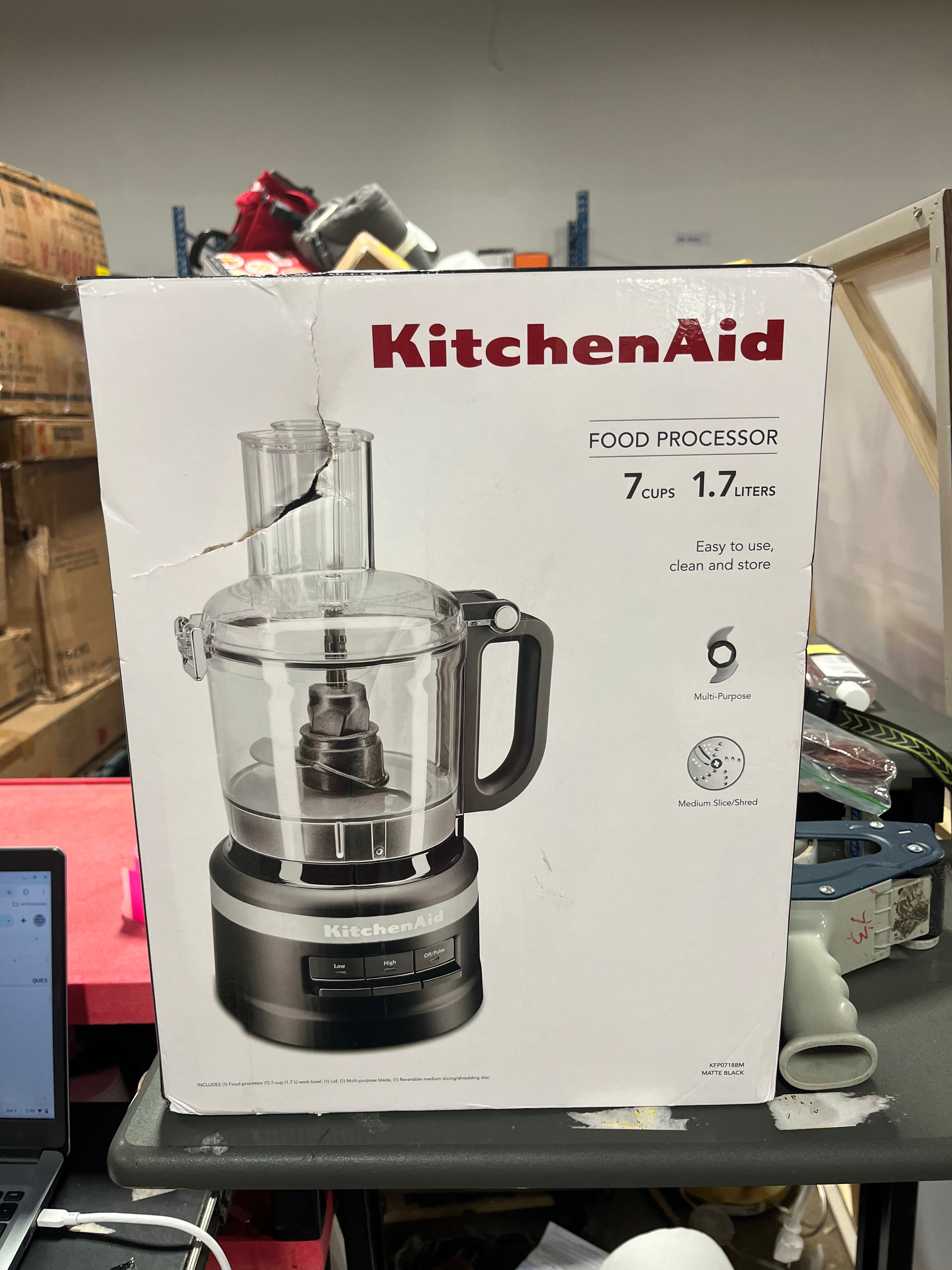 7 Cup Food Processor - Black -  Grinds, Chops, Shreds, Mixes, Blends, 3 Speeds, Dishwasher-Safe