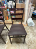 Wood Ladder Back Padded Folding Chair Brown Set of 4