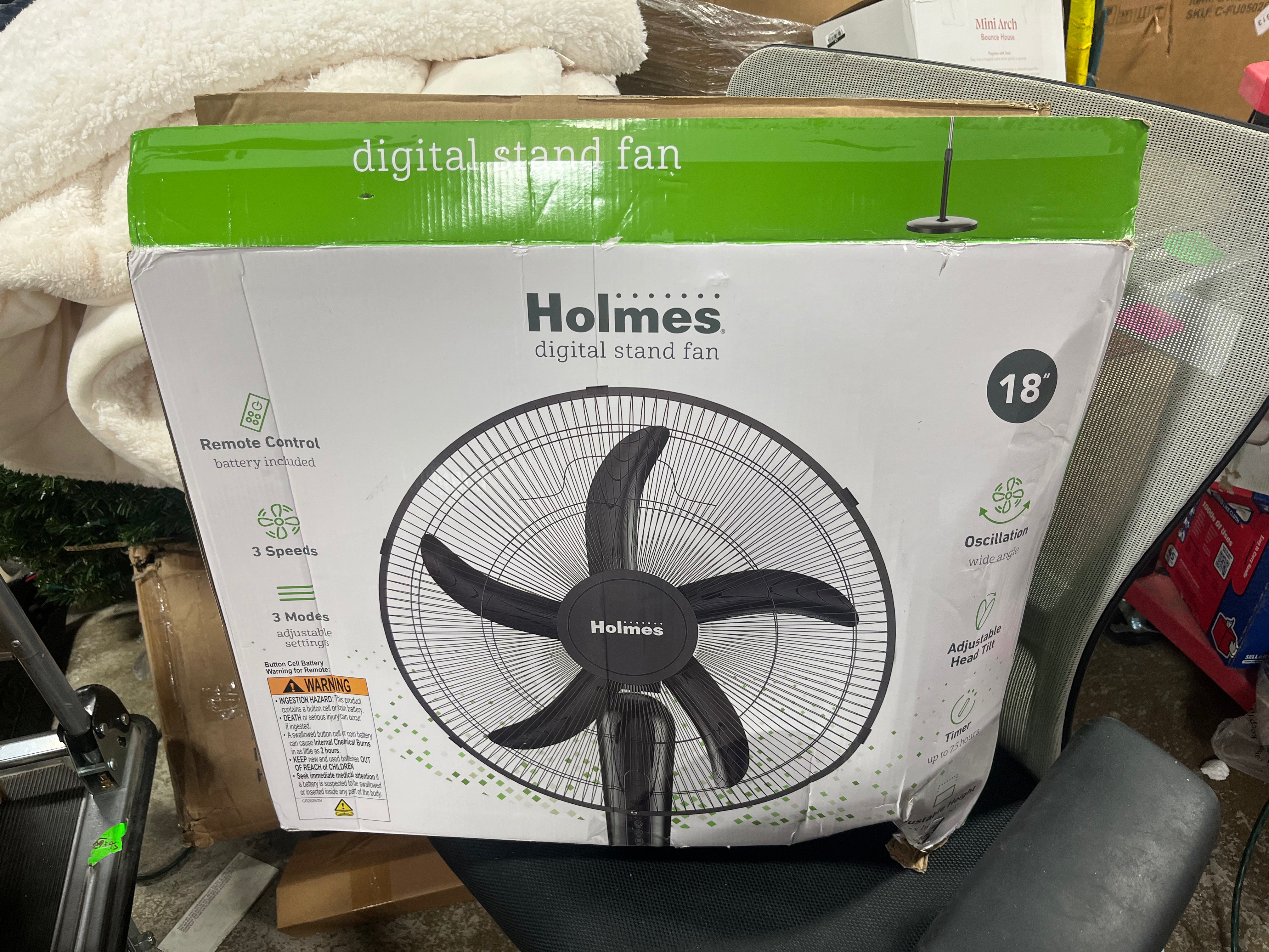 Digital Oscillating 3 Speed Stand Fan with Remote Control Black