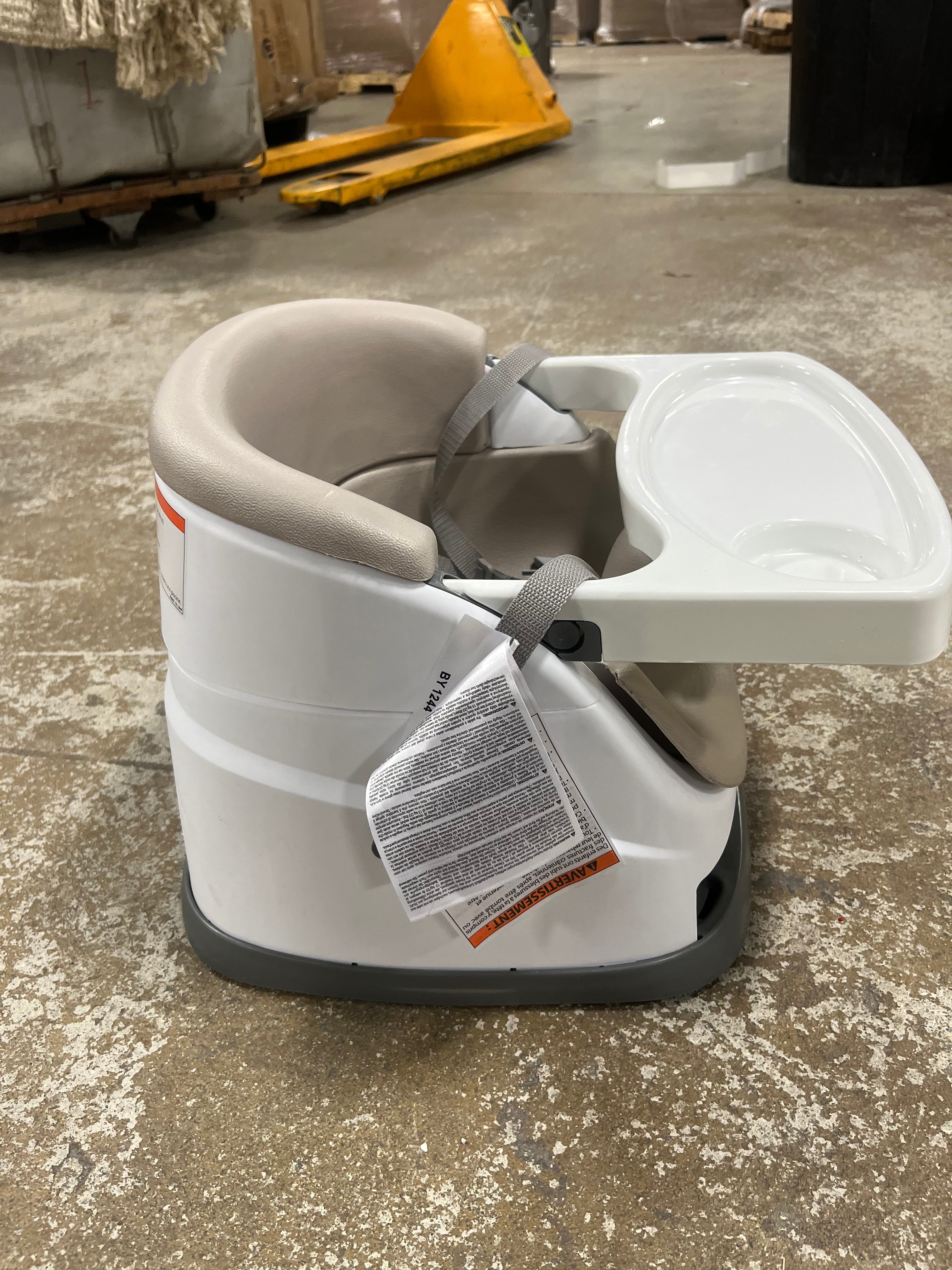 Baby Base 2-in-1 Booster Feeding and Floor Seat with Self-Storing Tray - Cashmere