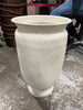 Cream Plastic Outdoor Planter with Drainage Holes, Freestanding in the Ground