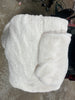 3 Piece Faux Fur Channel Stitch Comforter Set Full/Queen Beige