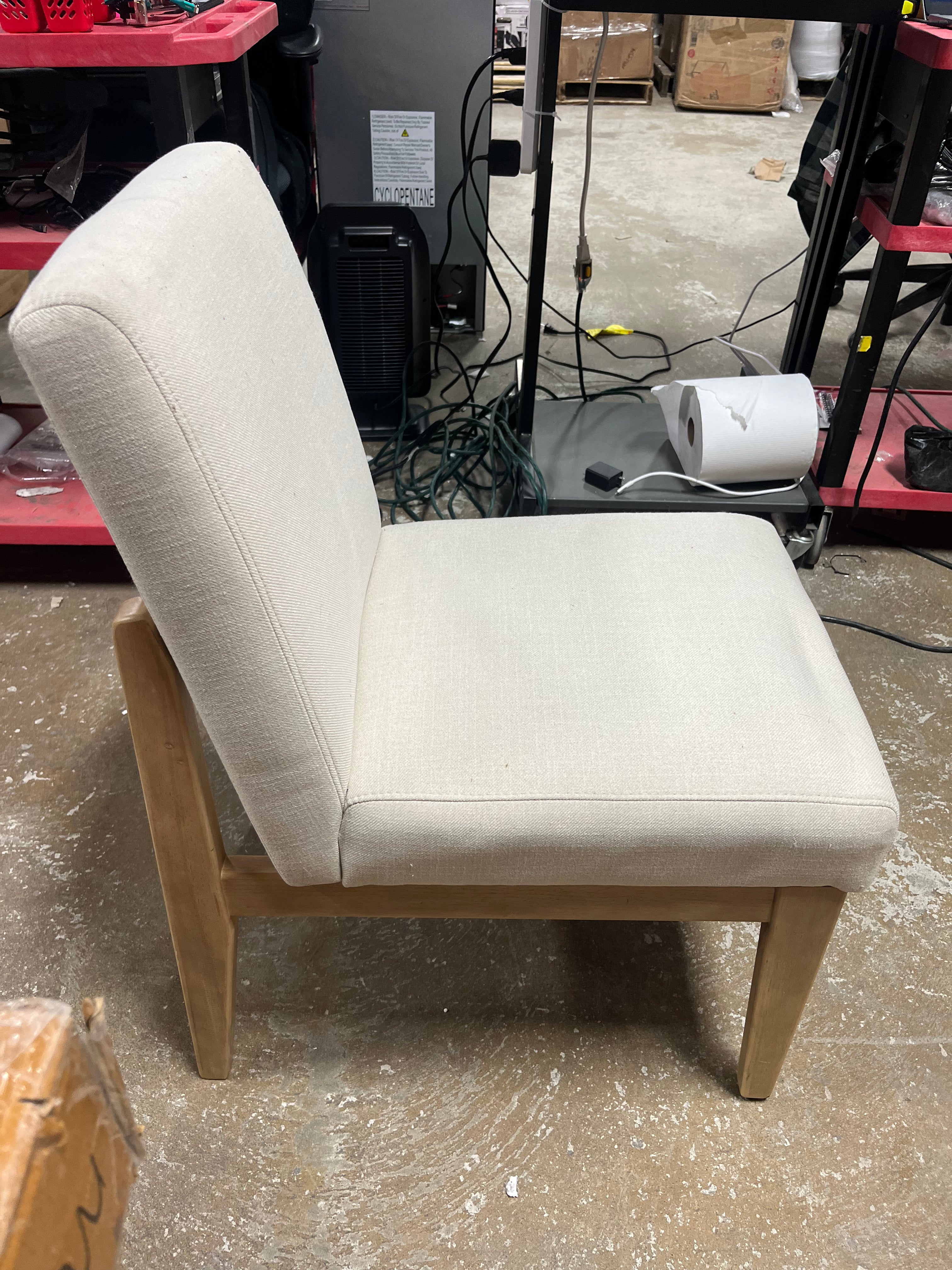 Upholstered Natural Wood Slipper Dining Chair