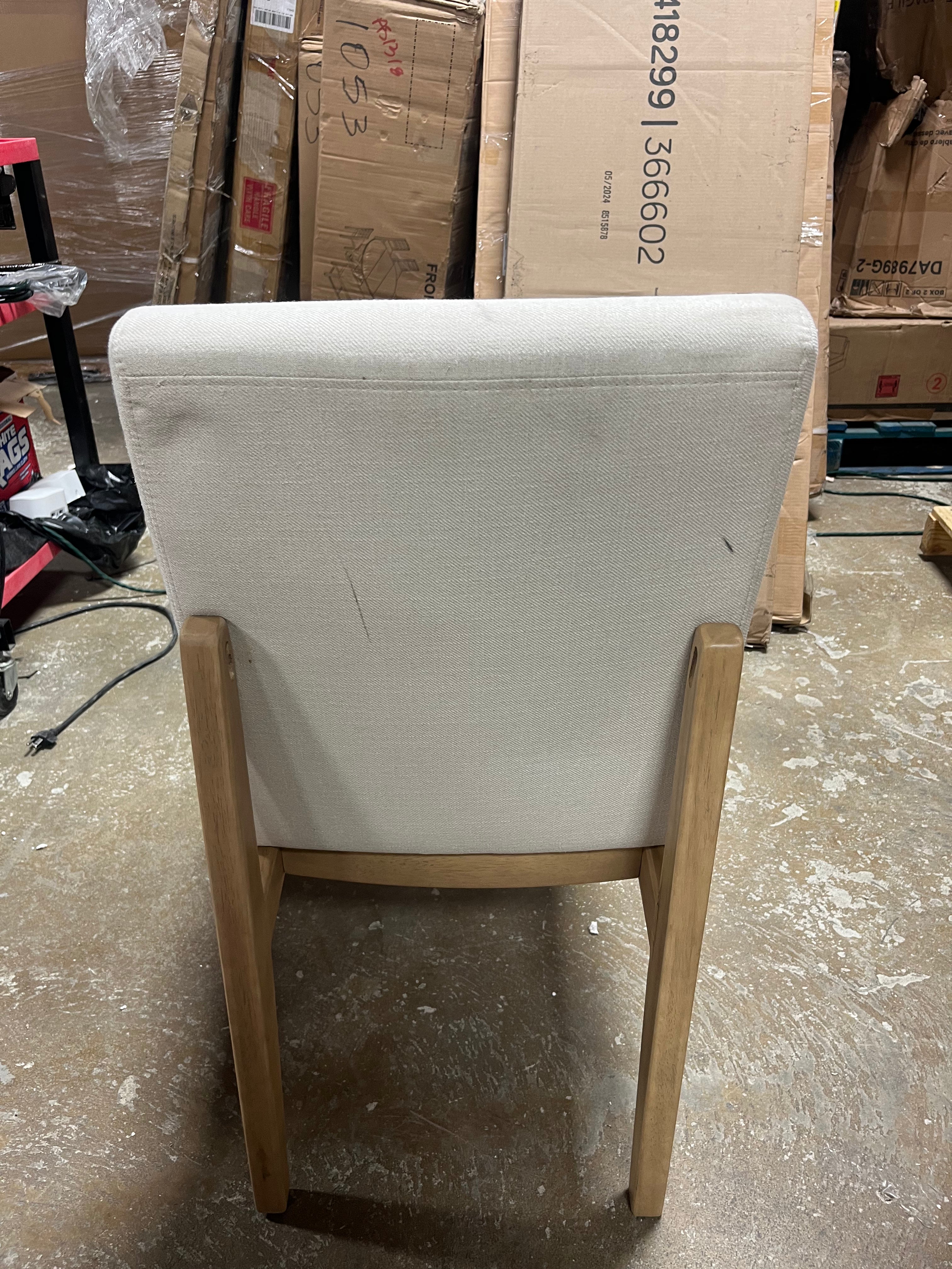 Upholstered Natural Wood Slipper Dining Chair