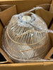 Coenbell Rattan Pendant Beige - Bohemian Dome-Shaped Ceiling Light