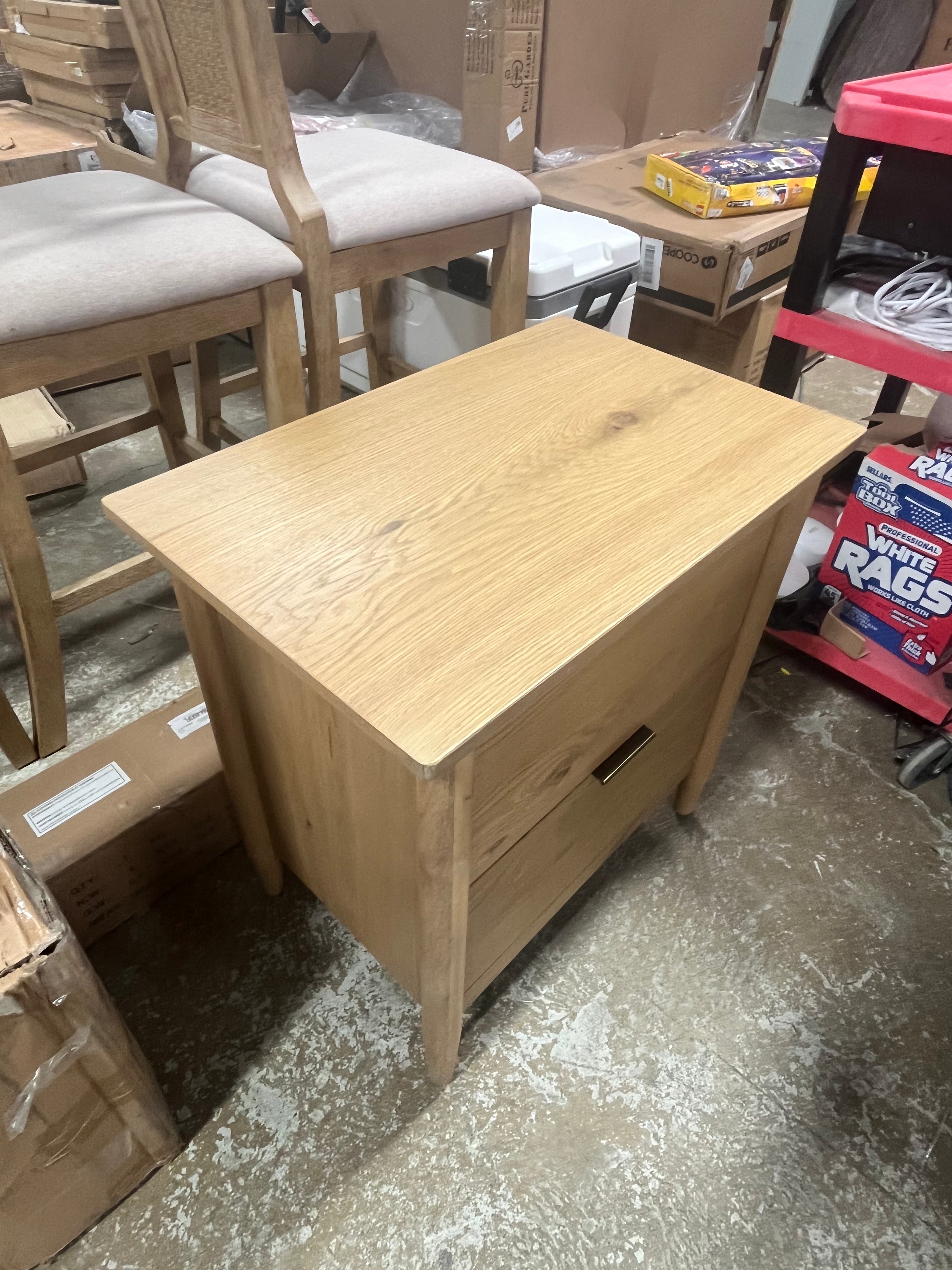 2 Drawer Modern Wood Nightstand