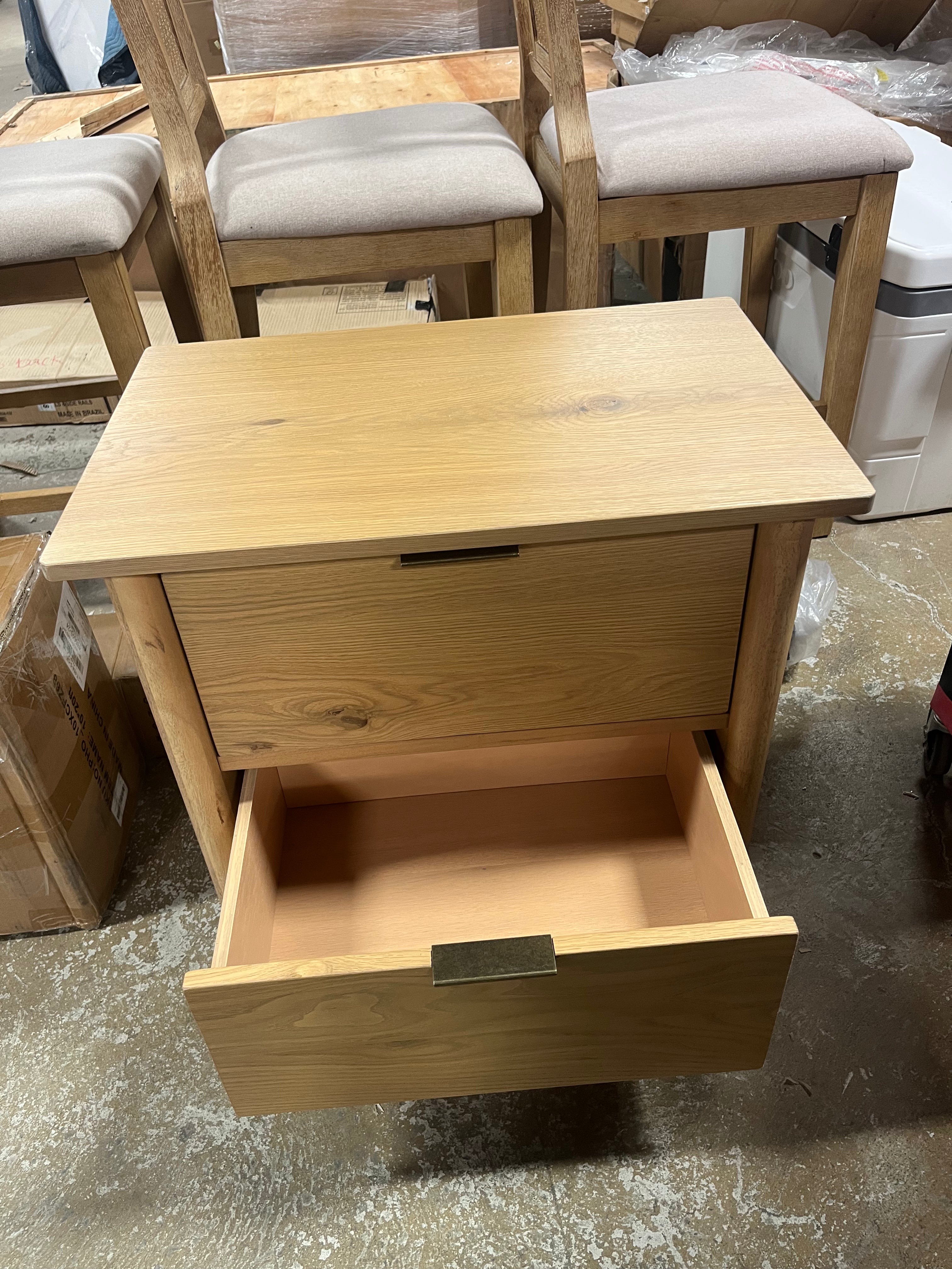 2 Drawer Modern Wood Nightstand