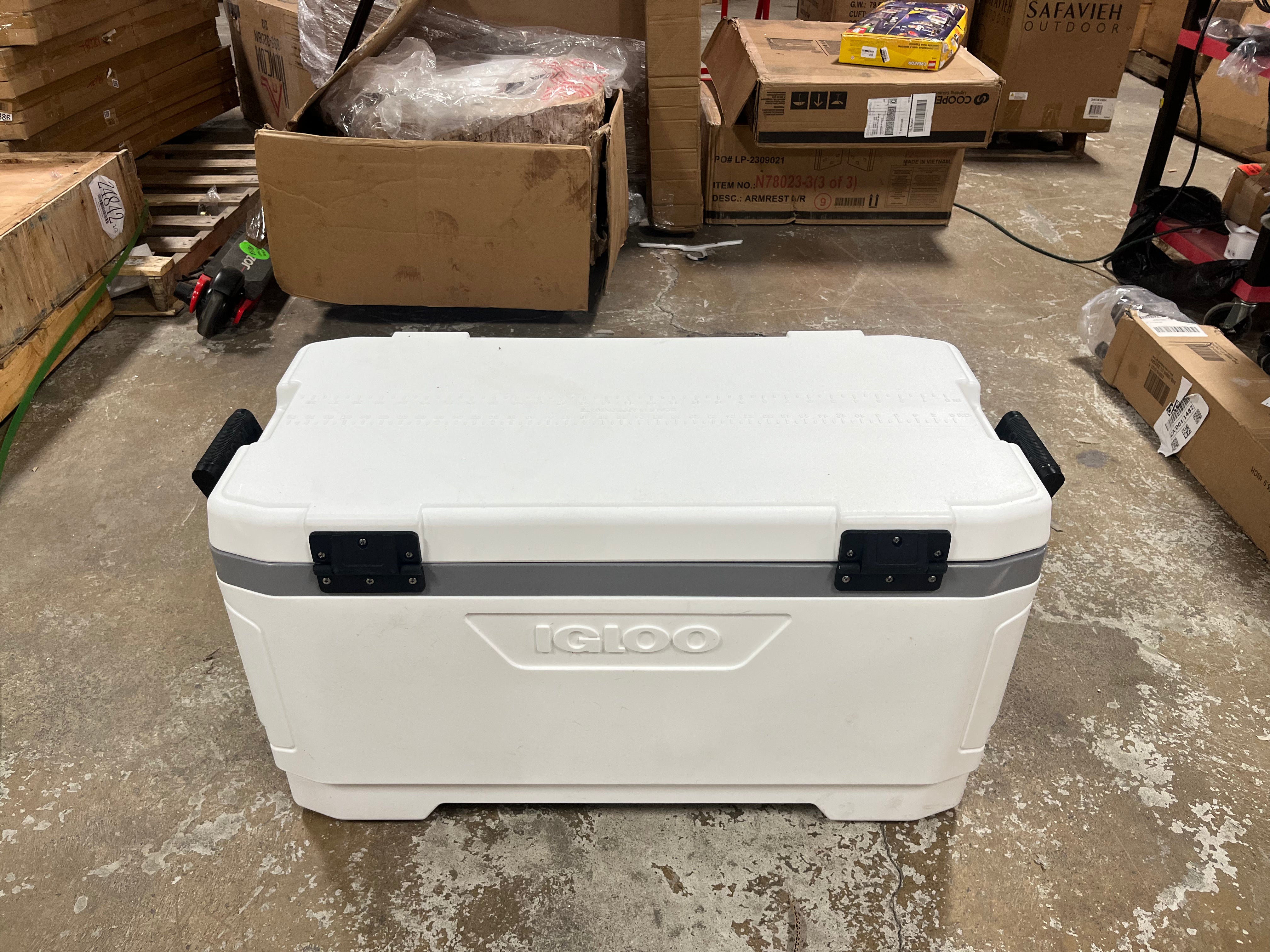 Latitude Marine Ultra Hard-Sided Cooler, White and Moonscape Gray