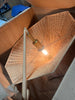 Floor Lamp Gold Iron with Tapered Rattan Shade - ETL Listed, Dimmable