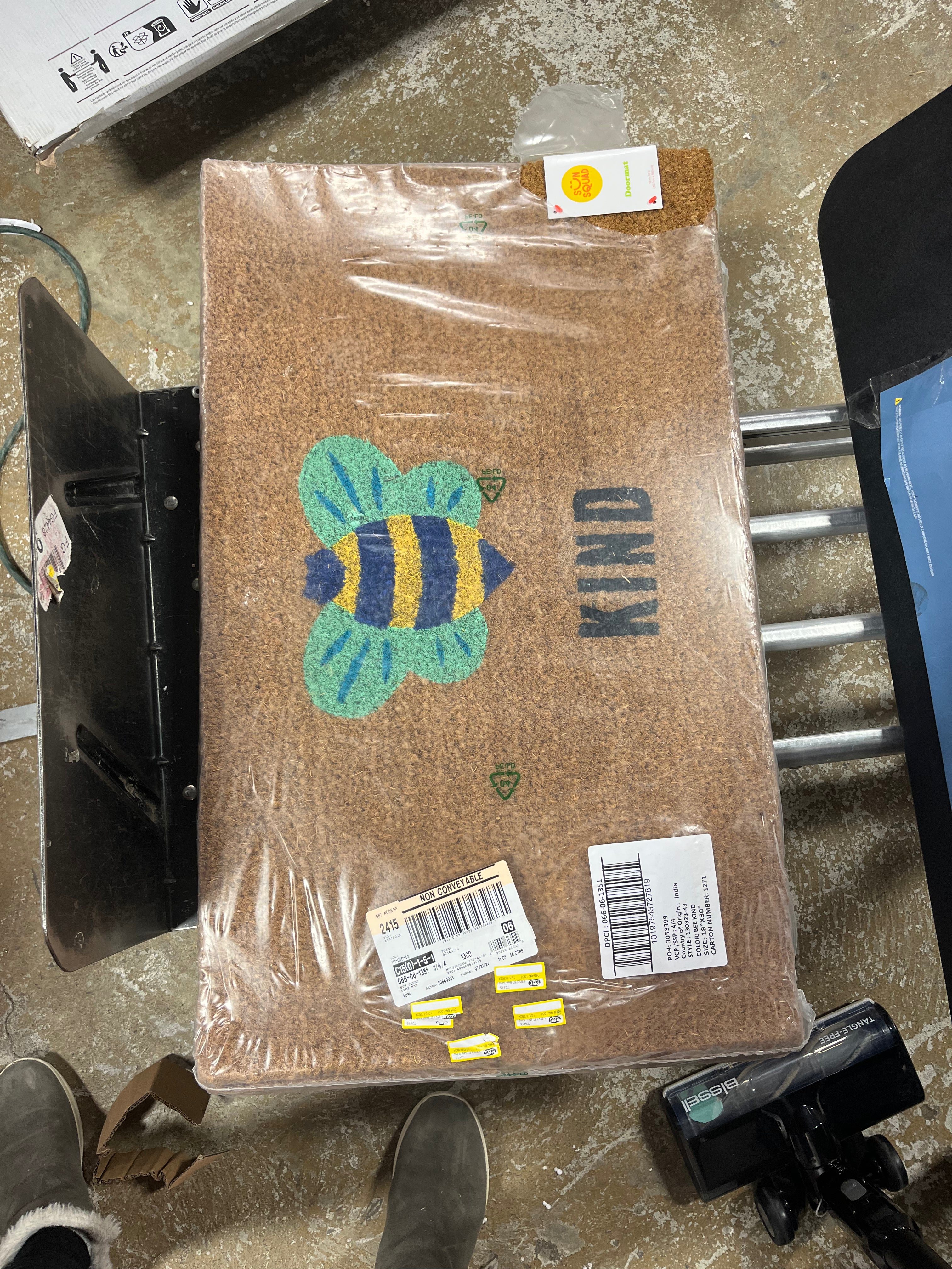 Bee Kind Doormat Natural - Set of 4