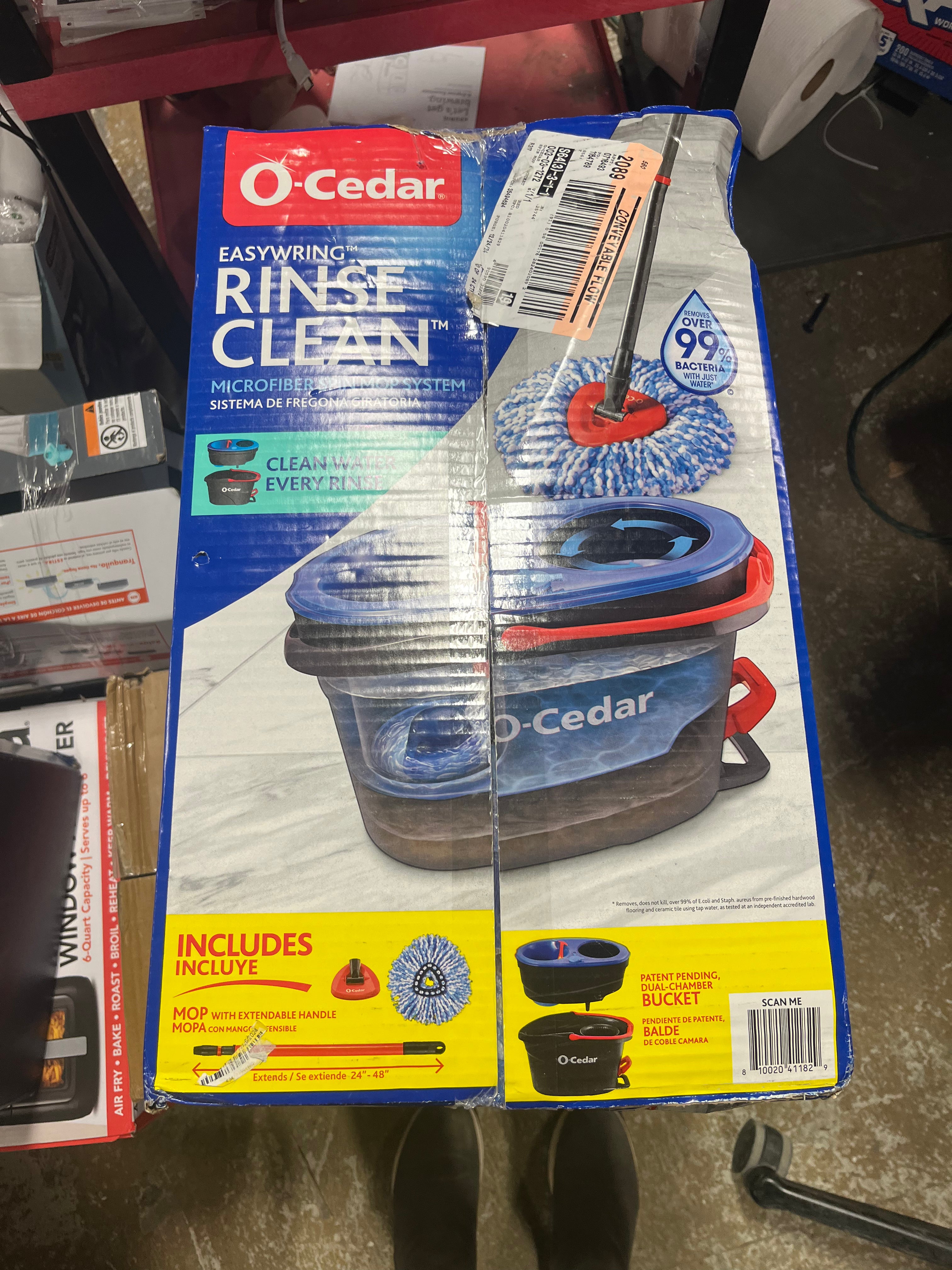RinseClean Spin Mop & Bucket System | Clean with Clean Water | Removes 99% of Bacteria