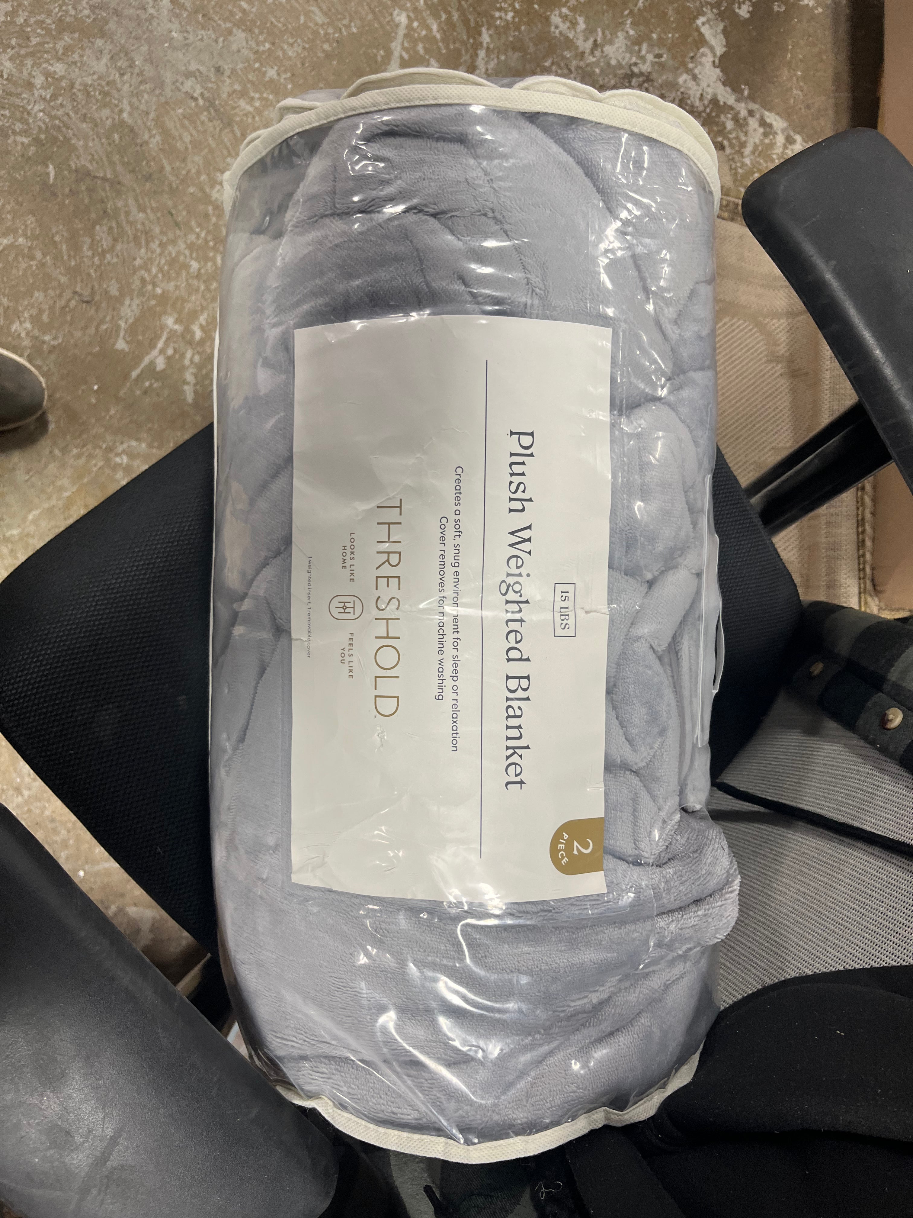 Microplush Weighted Blanket with Removable Cover - Gray