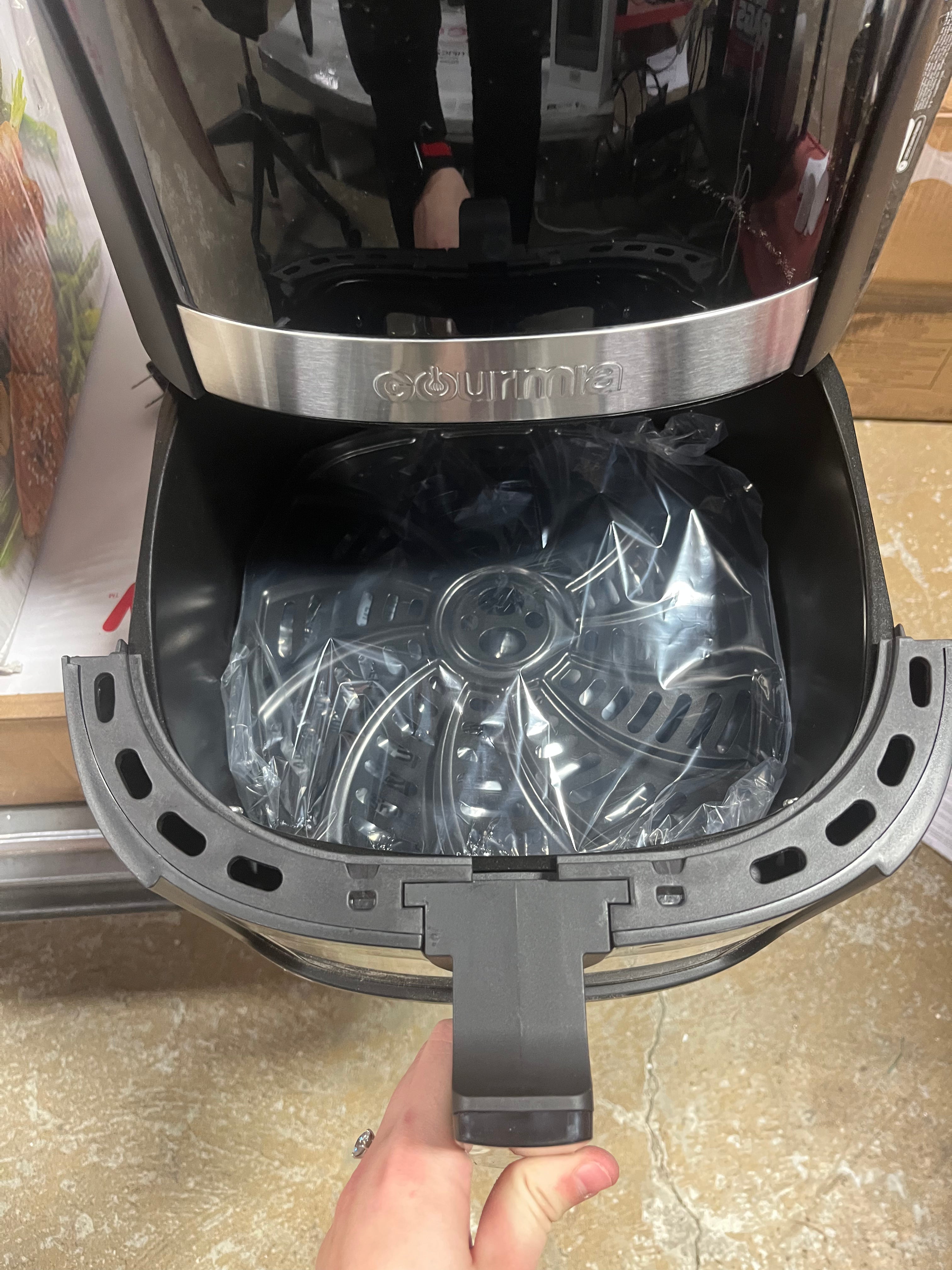 Digital Window Air Fryer with 12 Presets & Guided Cooking Black: Stainless Steel