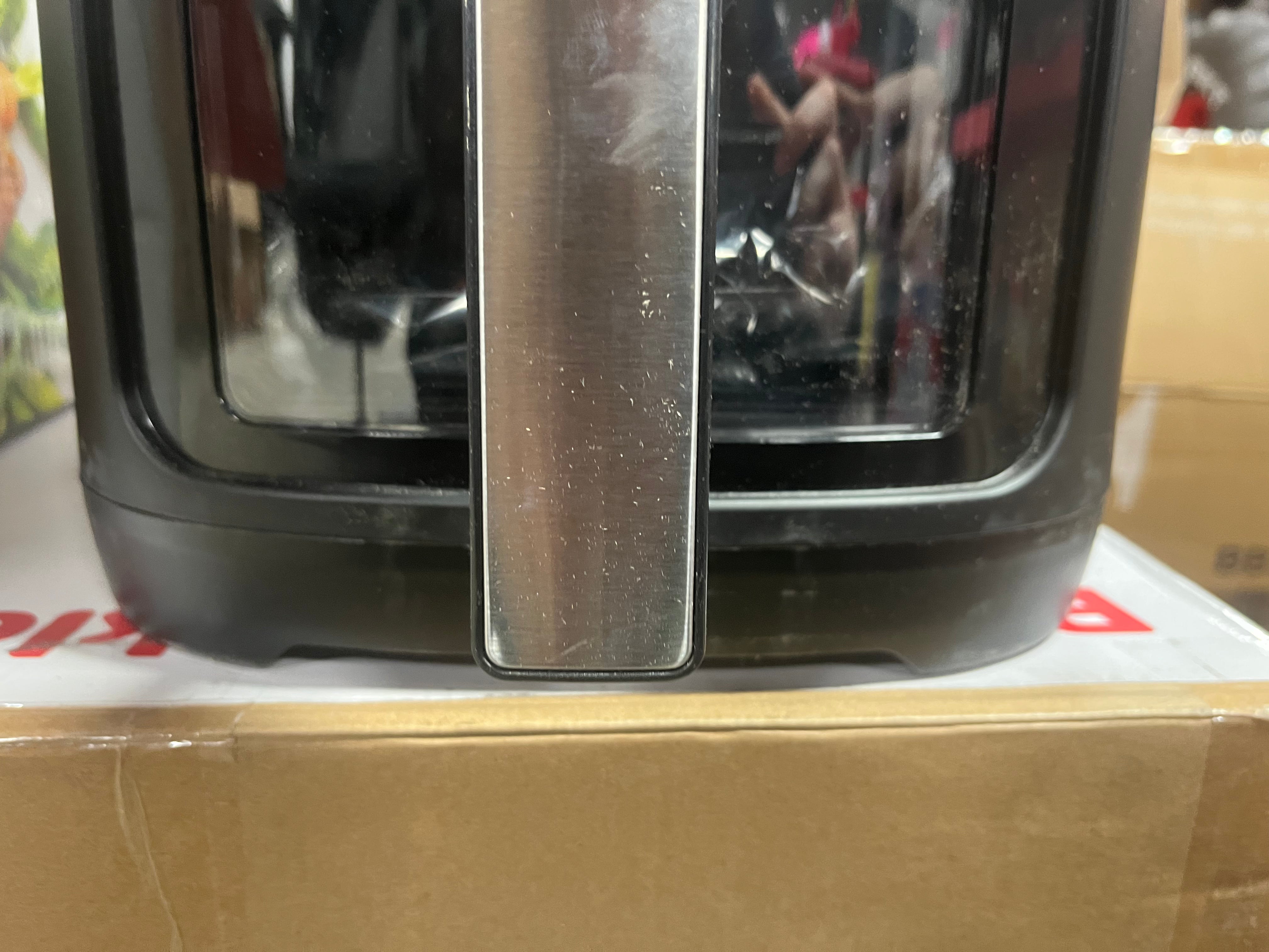 Digital Window Air Fryer with 12 Presets & Guided Cooking Black: Stainless Steel