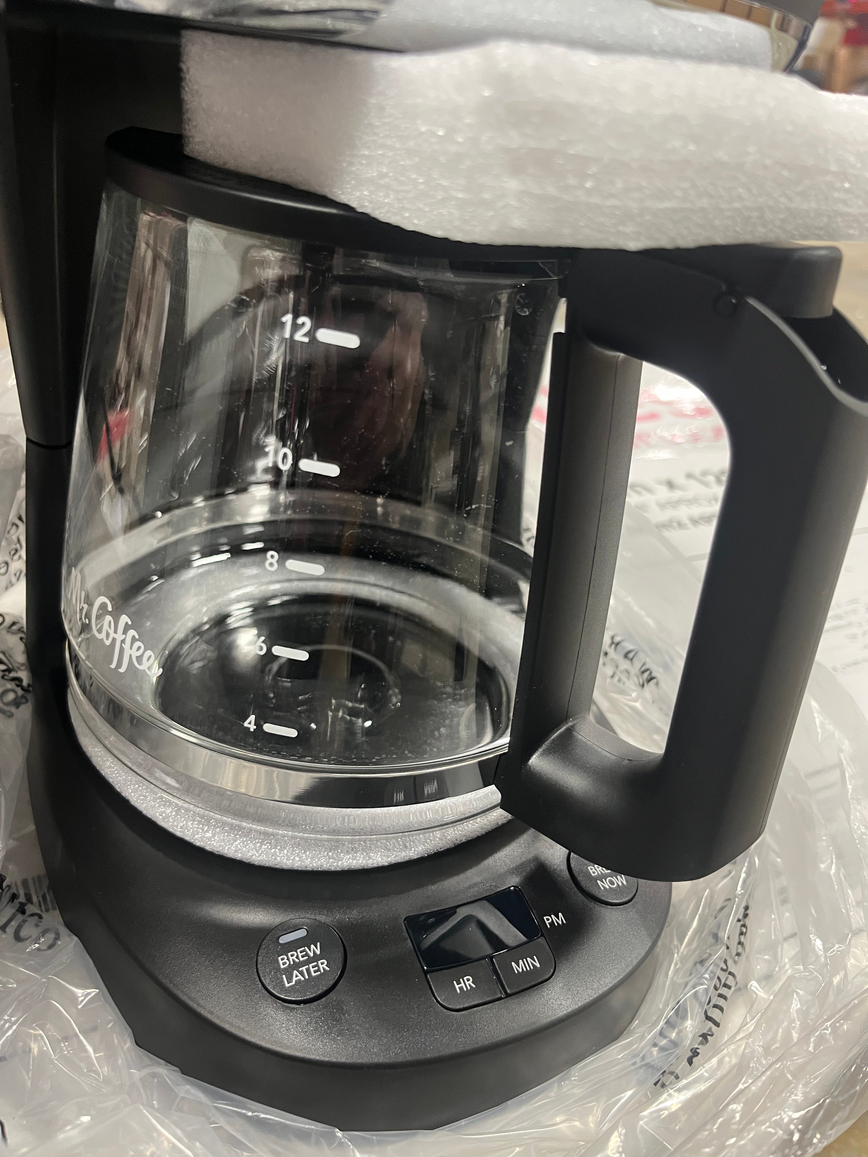 12-Cup Programmable Coffee Maker Black: Stainless Steel Drip Machine, Dishwasher-Safe, Electric, Paper Filter