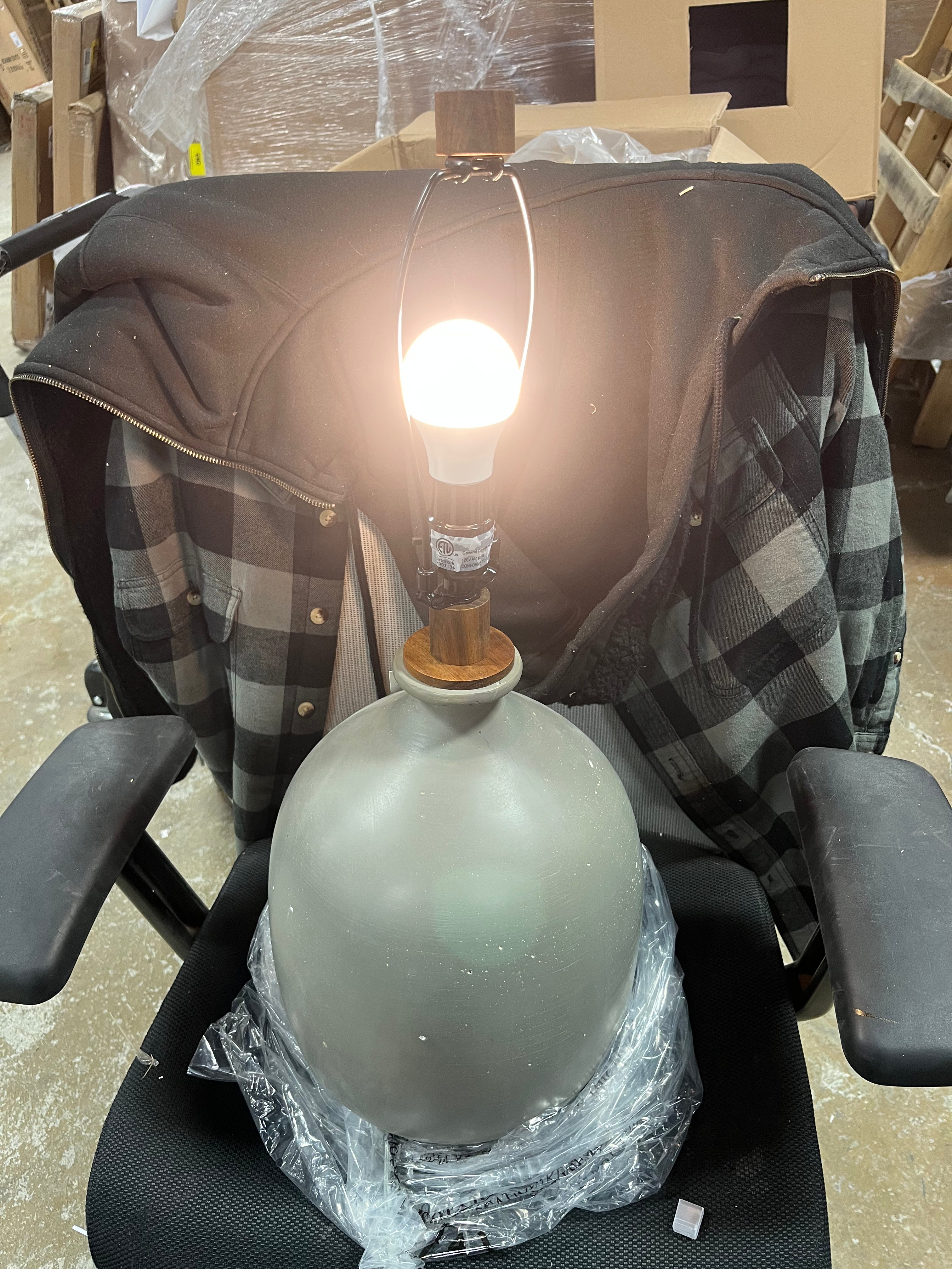 Resin Table Lamp Gray