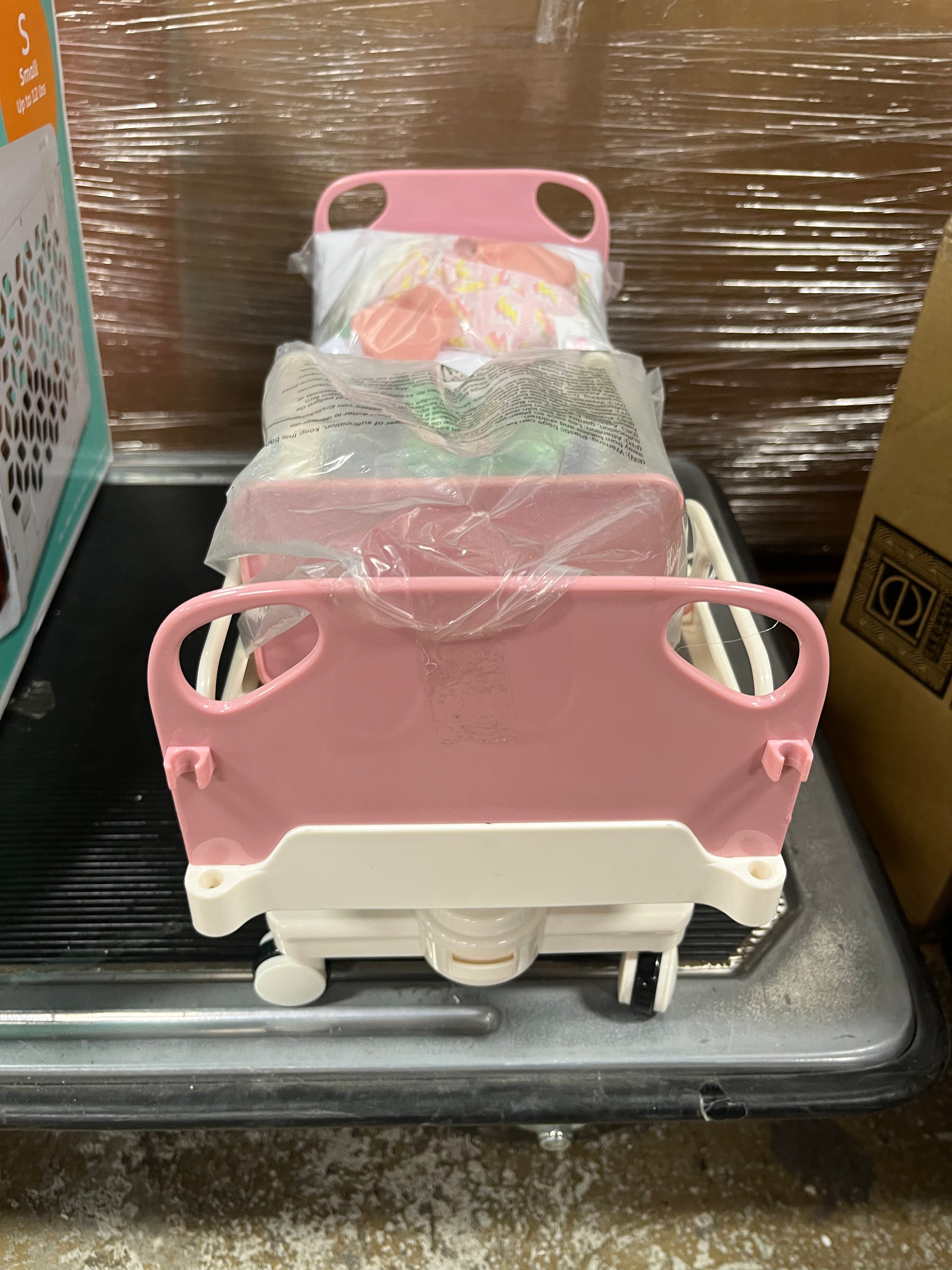 Adjustable Hospital Bed & Doctor Set for  Dolls - Get Well Bed