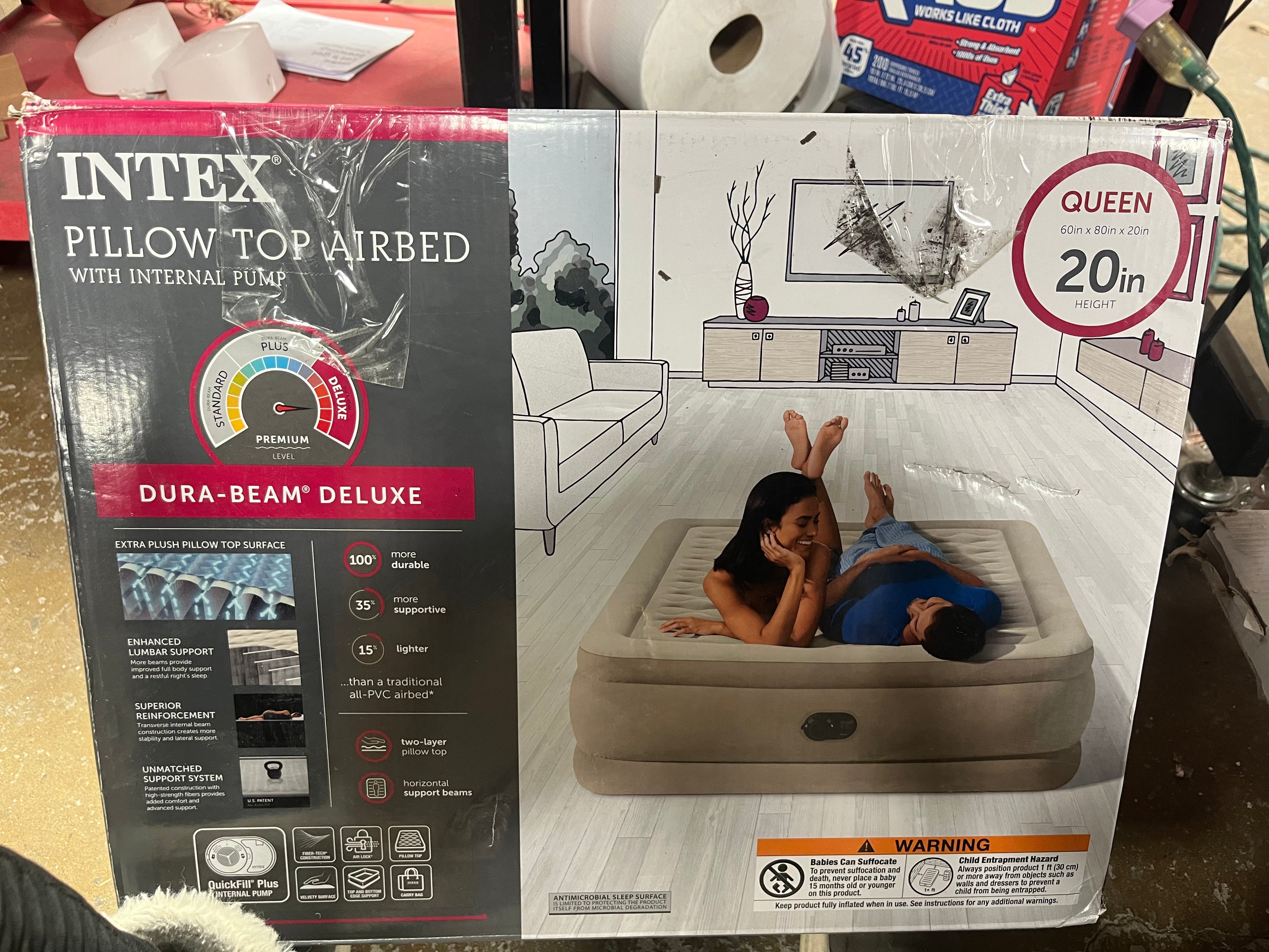 Ultra Plush Queen Air Mattress with Internal Pump