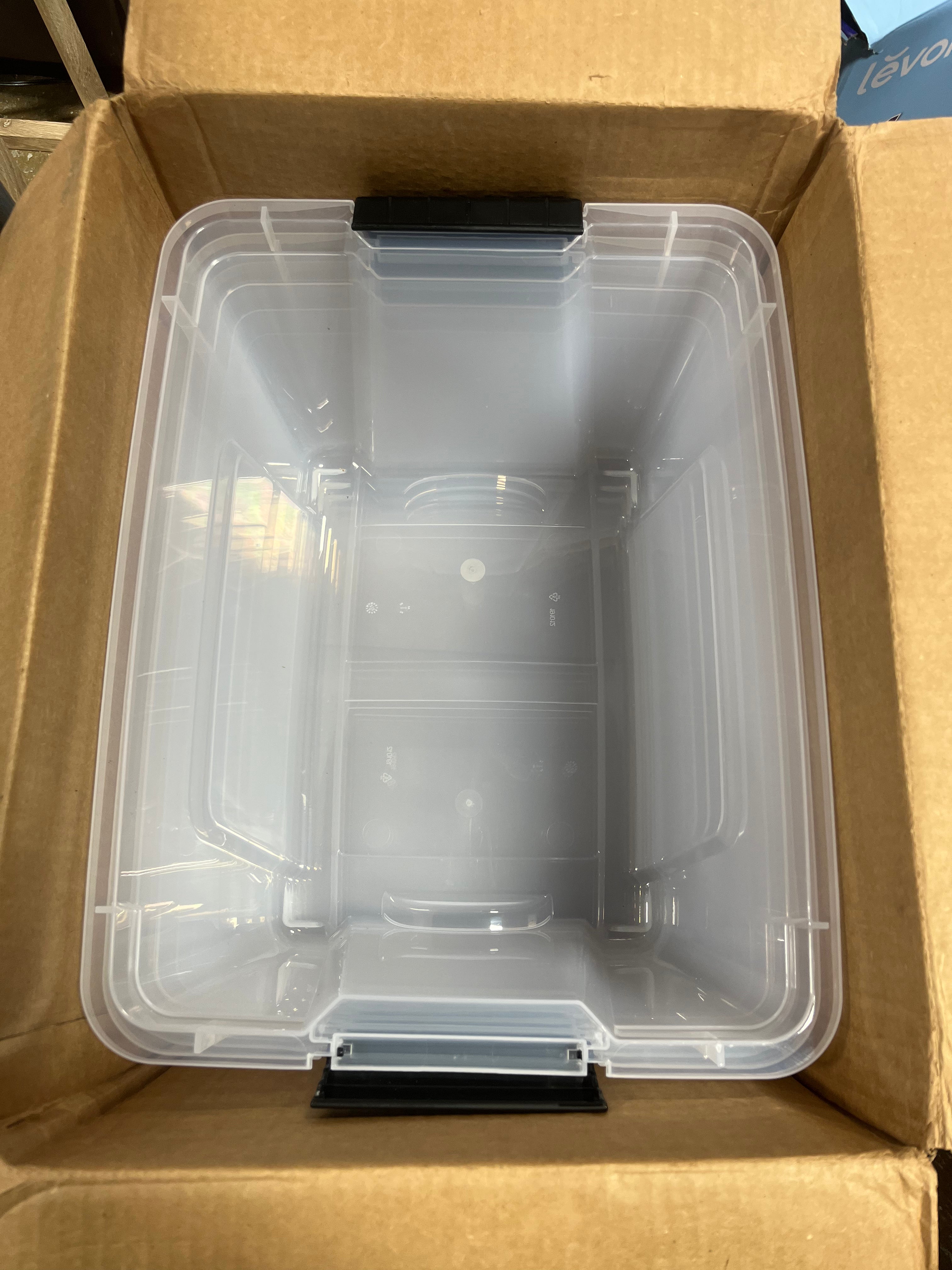 Storage Bin with Lid and Secure Latching Buckles