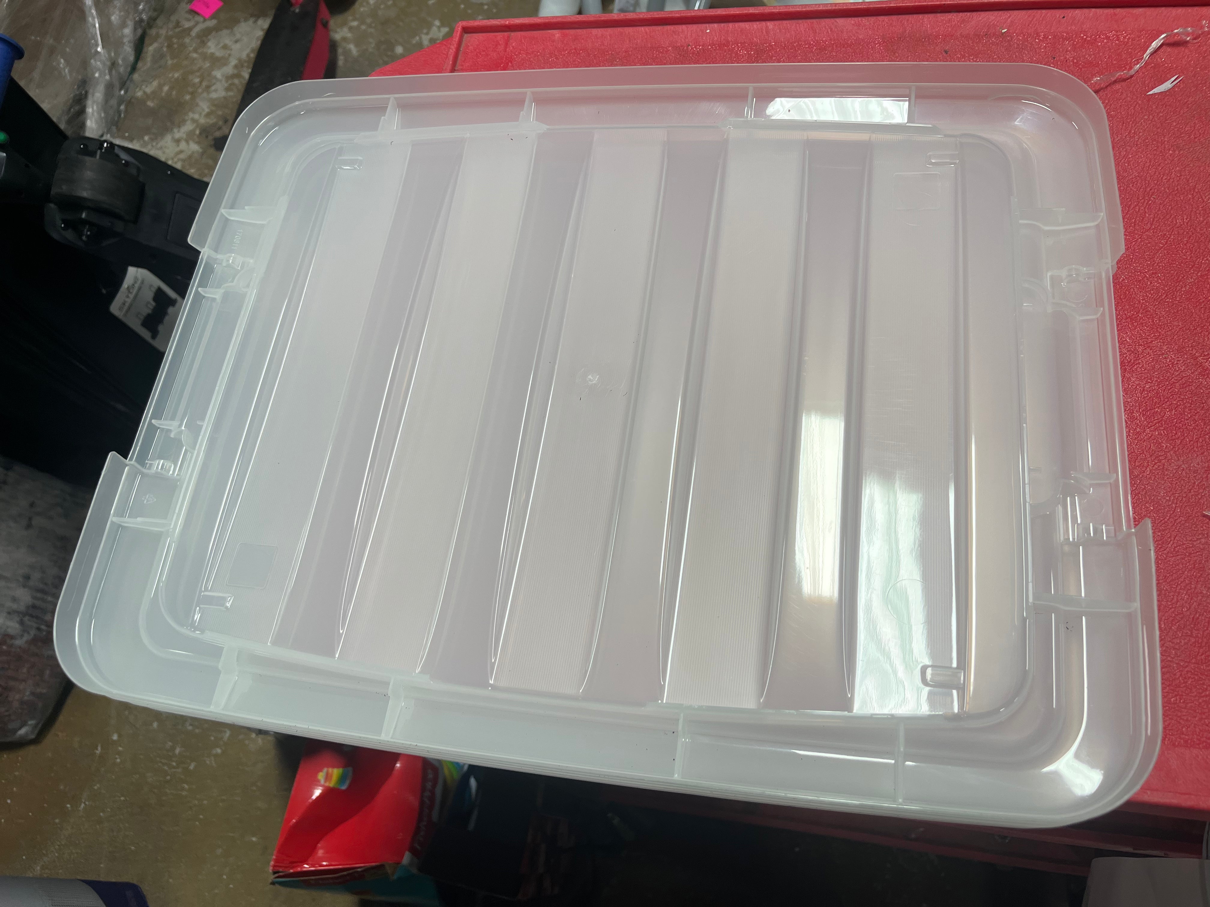 Storage Bin with Lid and Secure Latching Buckles