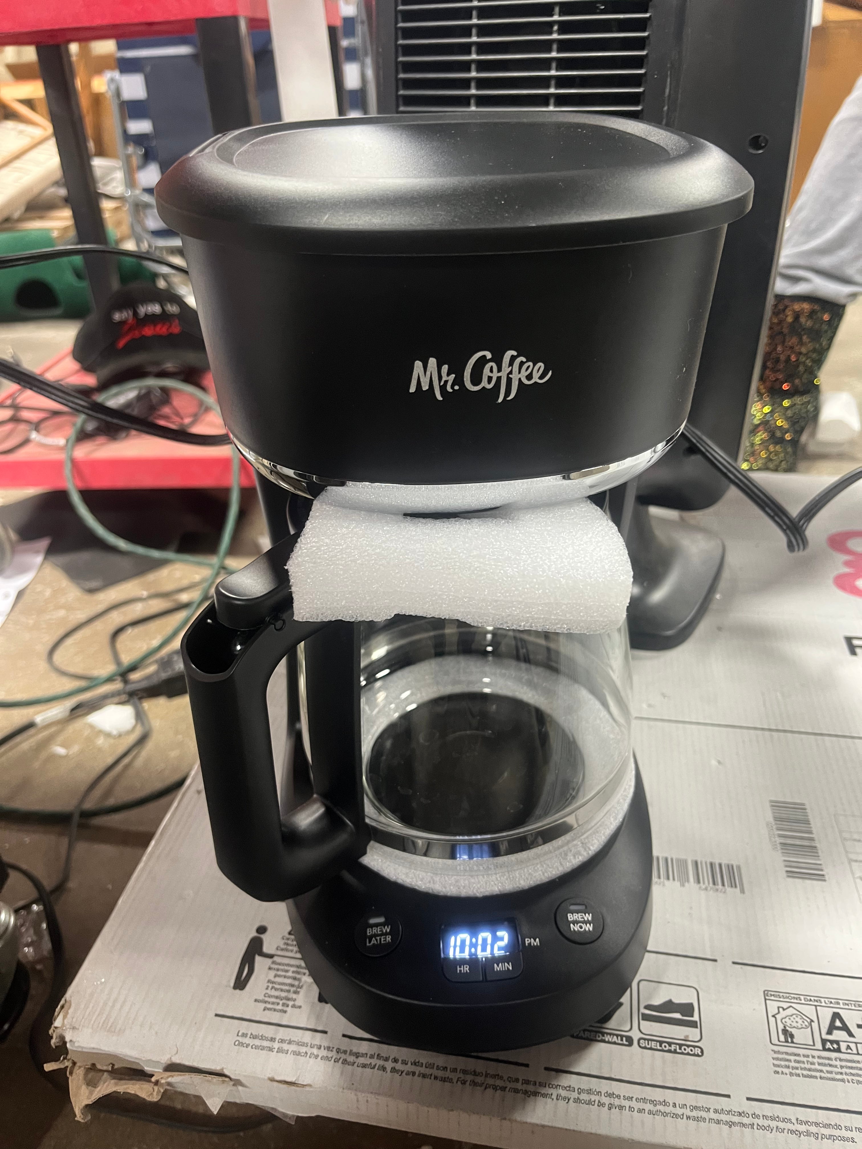 12-Cup Programmable Coffee Maker Black: Stainless Steel Drip Machine, Dishwasher-Safe, Electric, Paper Filter