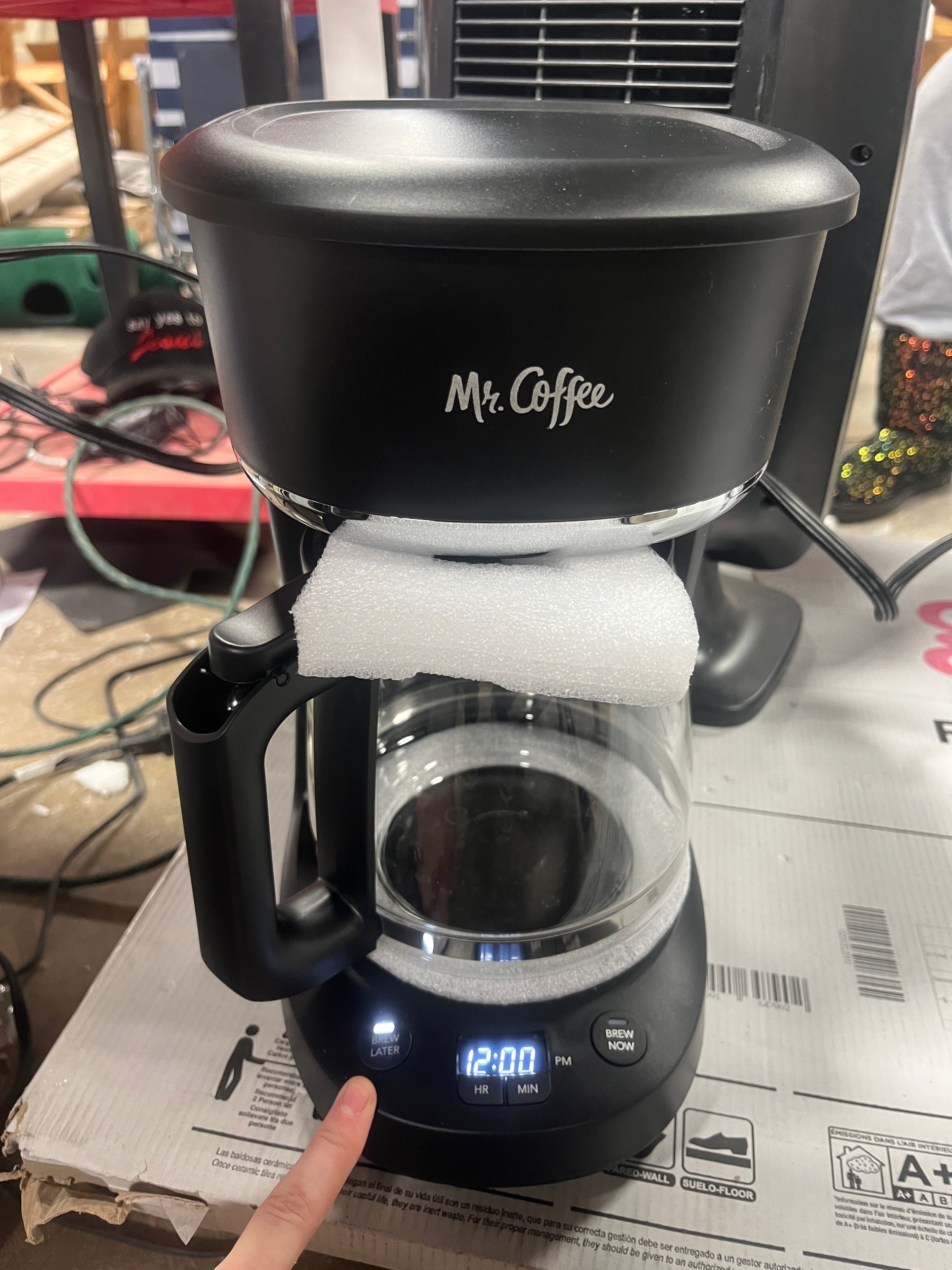 12-Cup Programmable Coffee Maker Black: Stainless Steel Drip Machine, Dishwasher-Safe, Electric, Paper Filter