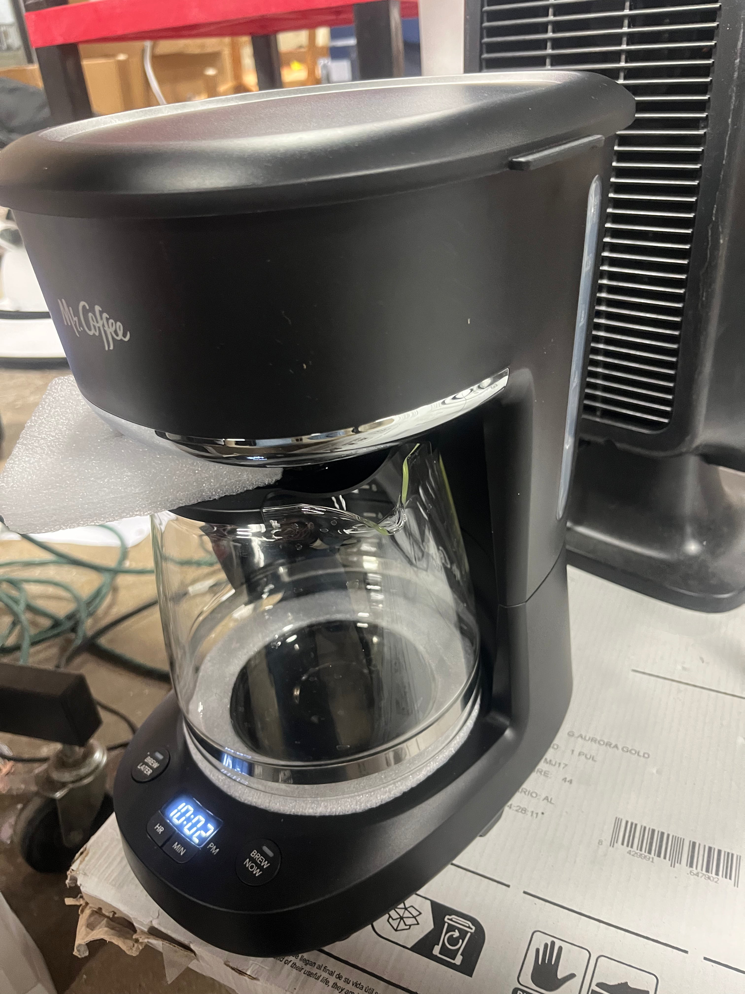 12-Cup Programmable Coffee Maker Black: Stainless Steel Drip Machine, Dishwasher-Safe, Electric, Paper Filter
