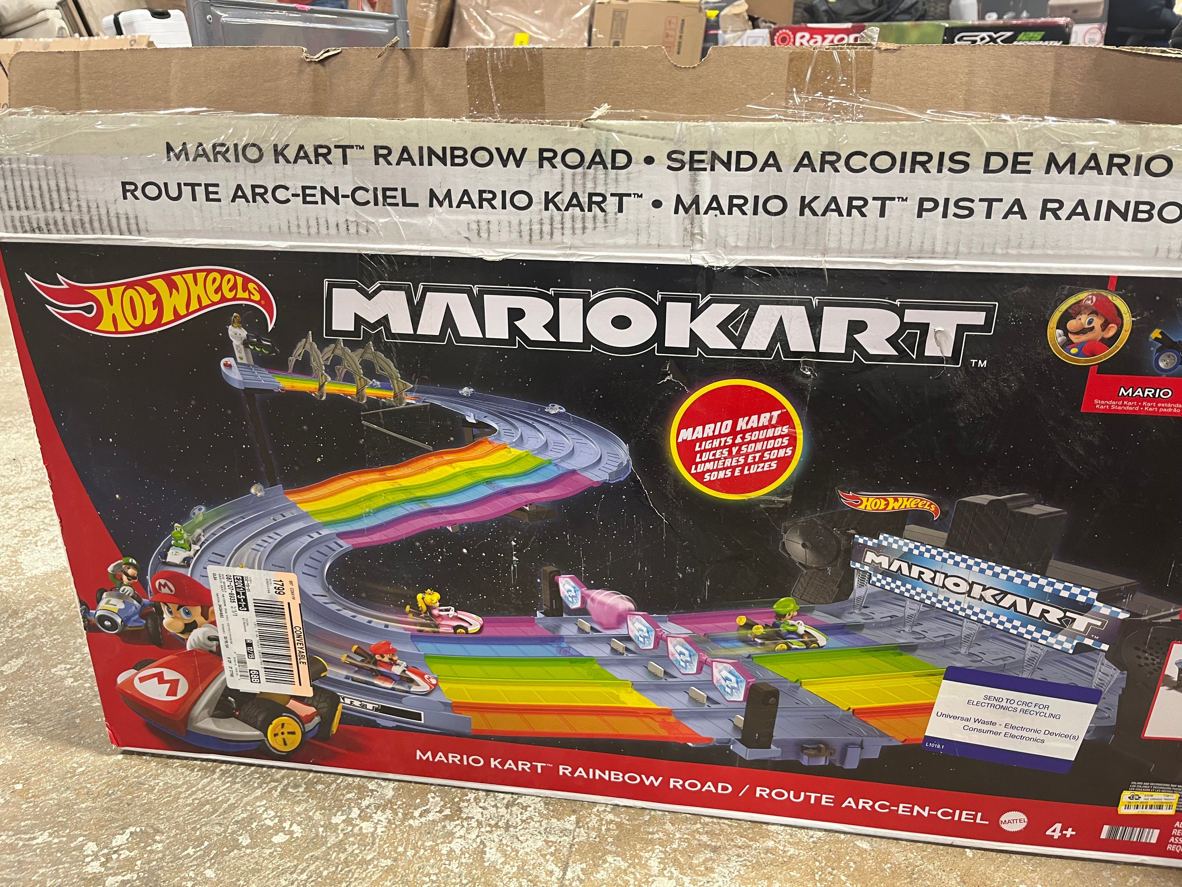 Mario Kart Rainbow Road Raceway Track Set 30 Piece with Vehicles