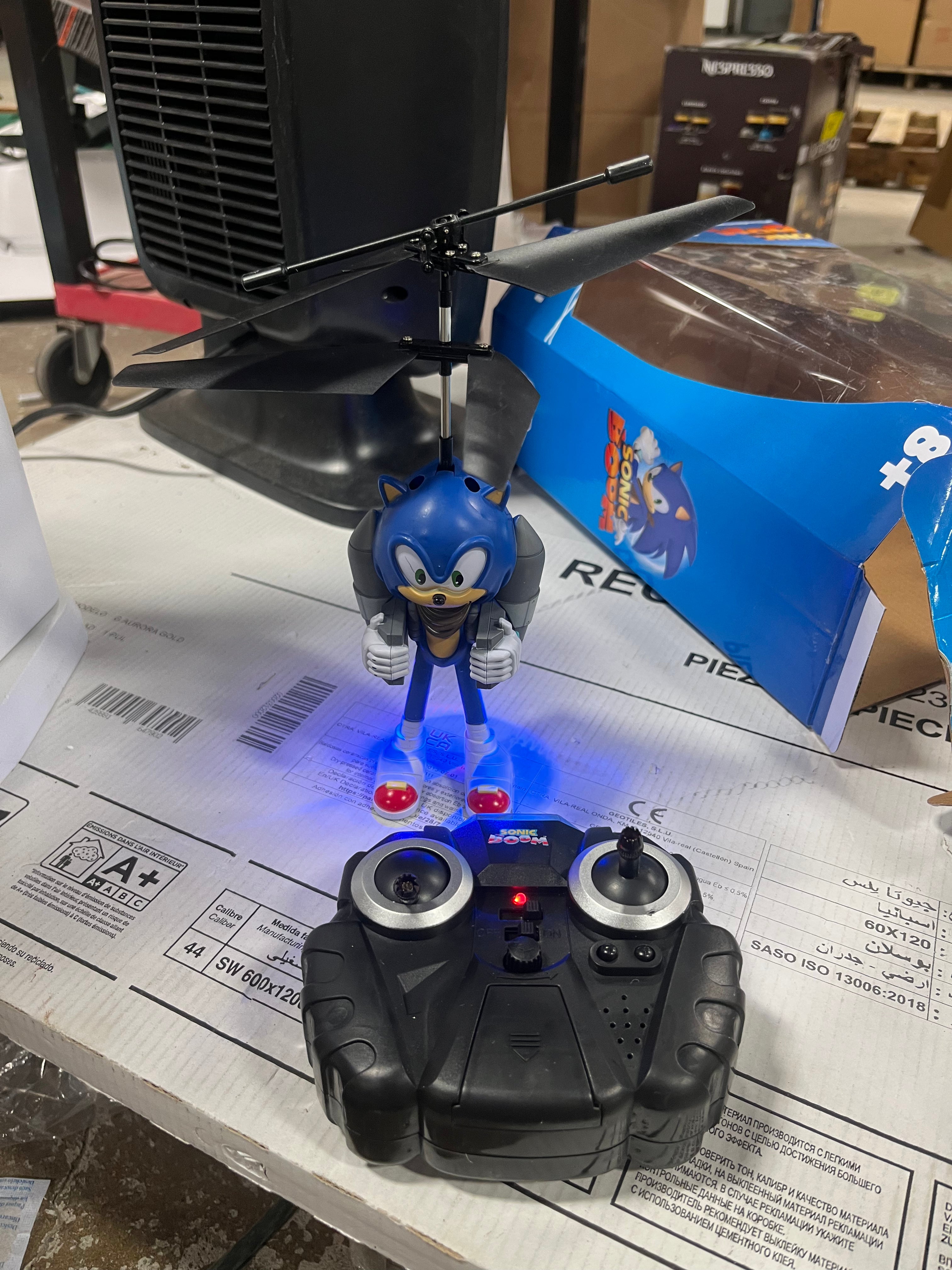 Sonic Boom Sonic Channel IR Jetpack Flying Figure Helicopter
