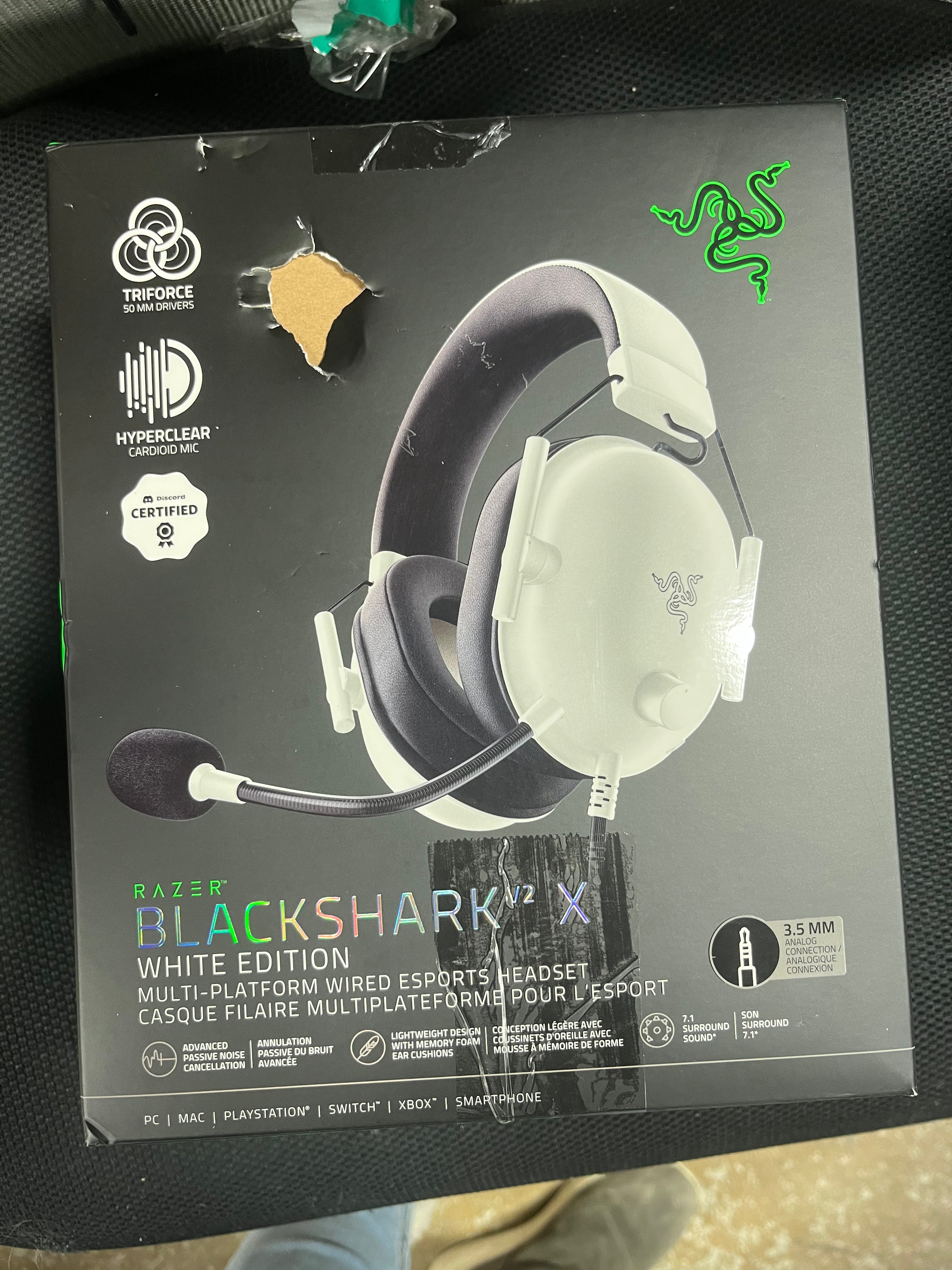 Blackshark V2 X Wired Gaming Headset for PlayStation 4/Nintendo Switch/PC - White