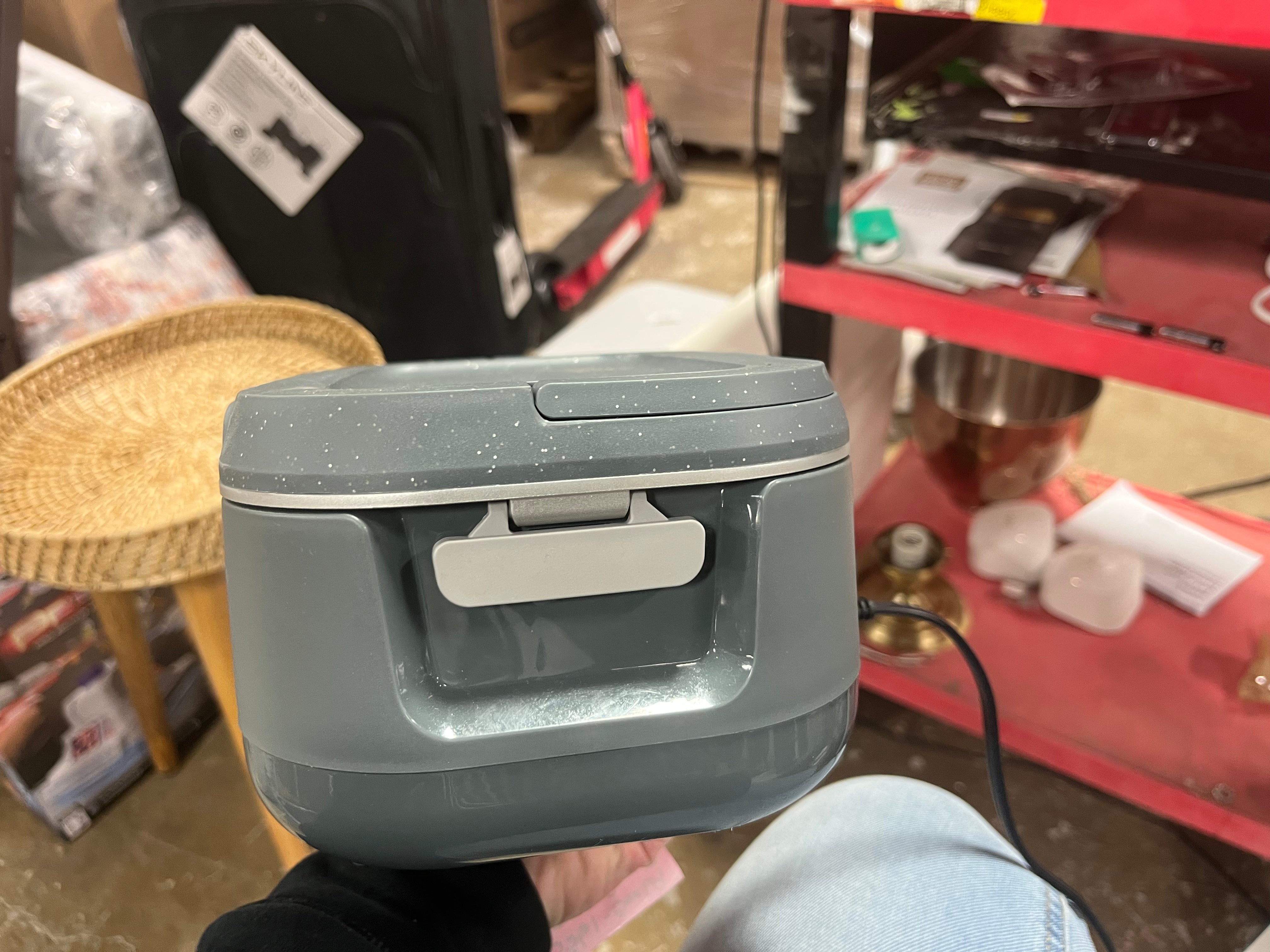 Portable Food Warmer, Electric Lunch Box with Detachable Cord: Stainless Steel, Dishwasher-Safe, Gray