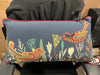 Oversized Poly Filled Botanical with Birds Lumbar Throw Pillow -  Embroidered, Cotton Canvas