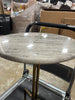 Marble and Brass Accent Side Drink Table